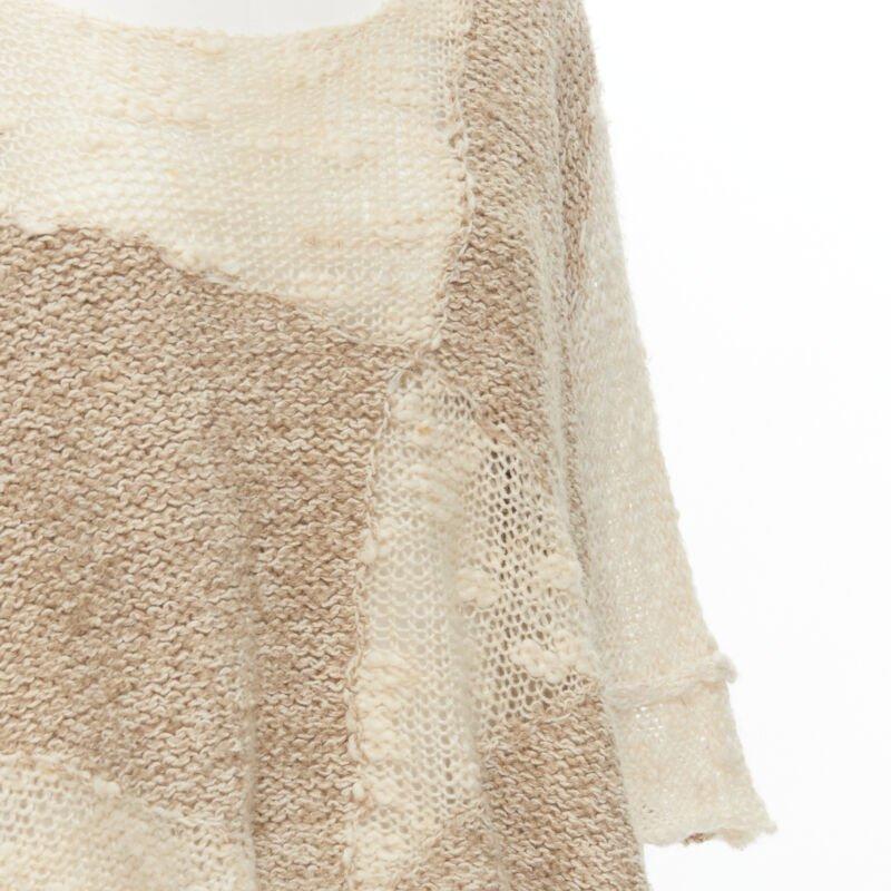 TRICOT COMME DES GARCONS 1980's Vintage Hand Made crochet knit wool sweater en vente 2
