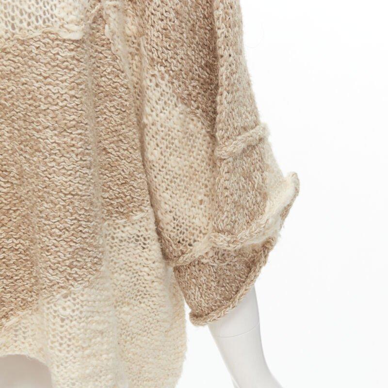 TRICOT COMME DES GARCONS 1980's Vintage Hand Made crochet knit wool sweater en vente 3