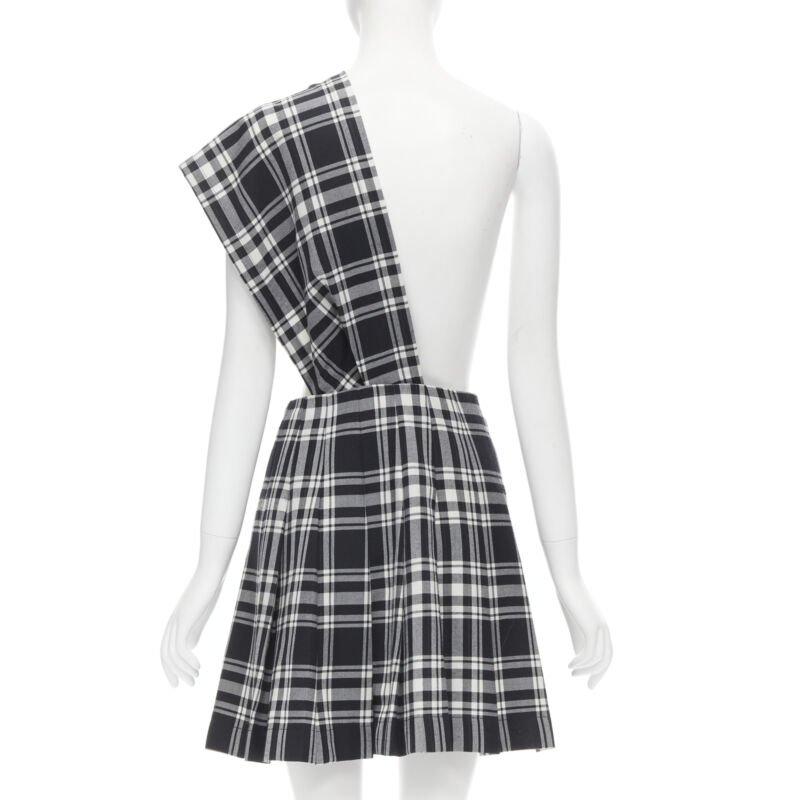 Women's TRICOT COMME DES GARCONS 1980s Vintage plaid check sash pleated skirt M