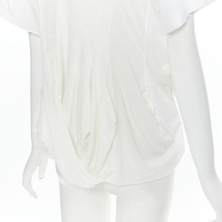 TRICOT COMME DES GARCONS 2013 white patchwork draped deconstructed