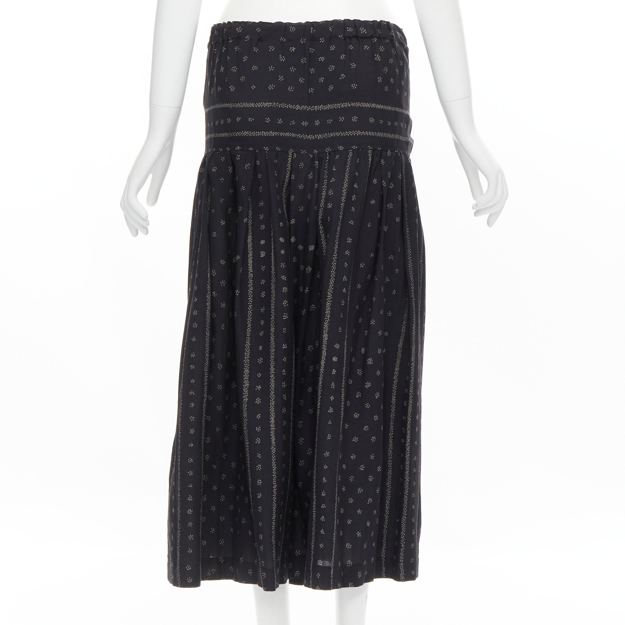 Women's TRICOT COMME DES GARCONS black Ethnic Bohemian floral jacquard flared skirt S For Sale