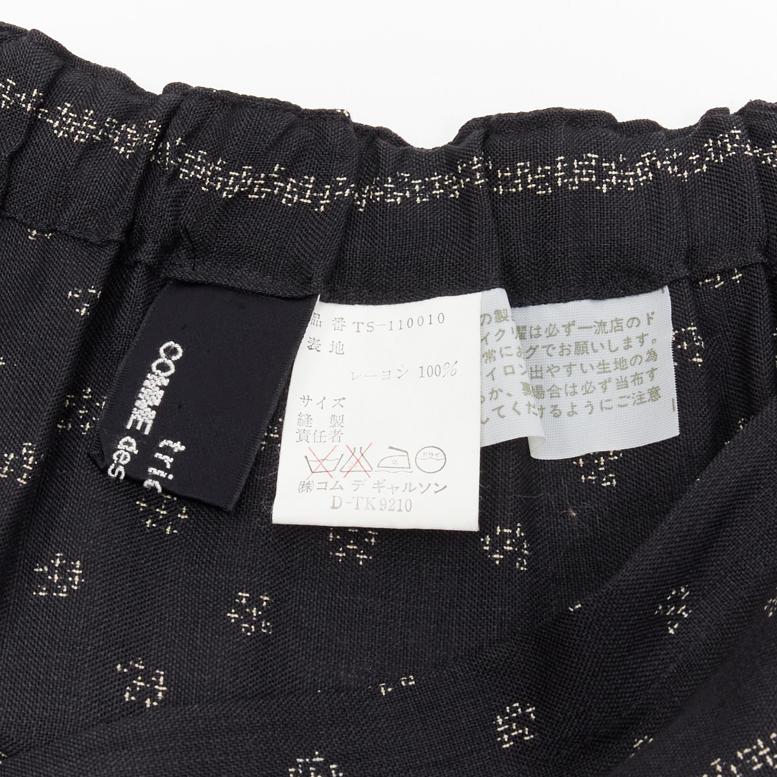 TRICOT COMME DES GARCONS black Ethnic Bohemian floral jacquard flared skirt S For Sale 4