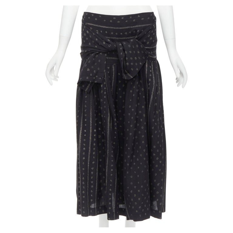Tricot Comme des Garcons sheer black organza skirt with multicolour spots