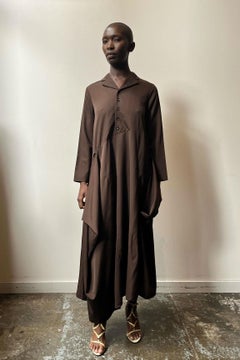 Tricot Comme des Garcons brown wool maxi dress c. 1996