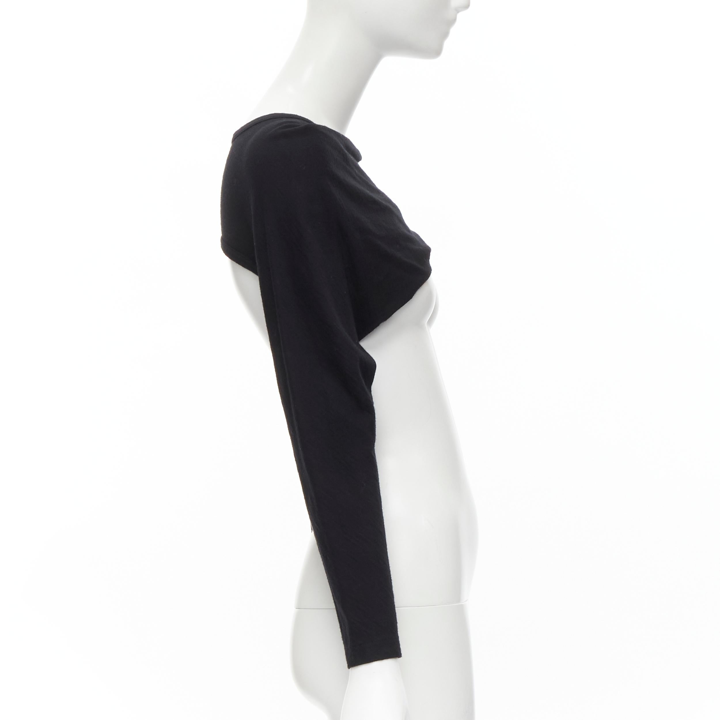TRICOT COMME DES GARCONS Vintage black twisted cropped long sleeve top In Excellent Condition For Sale In Hong Kong, NT