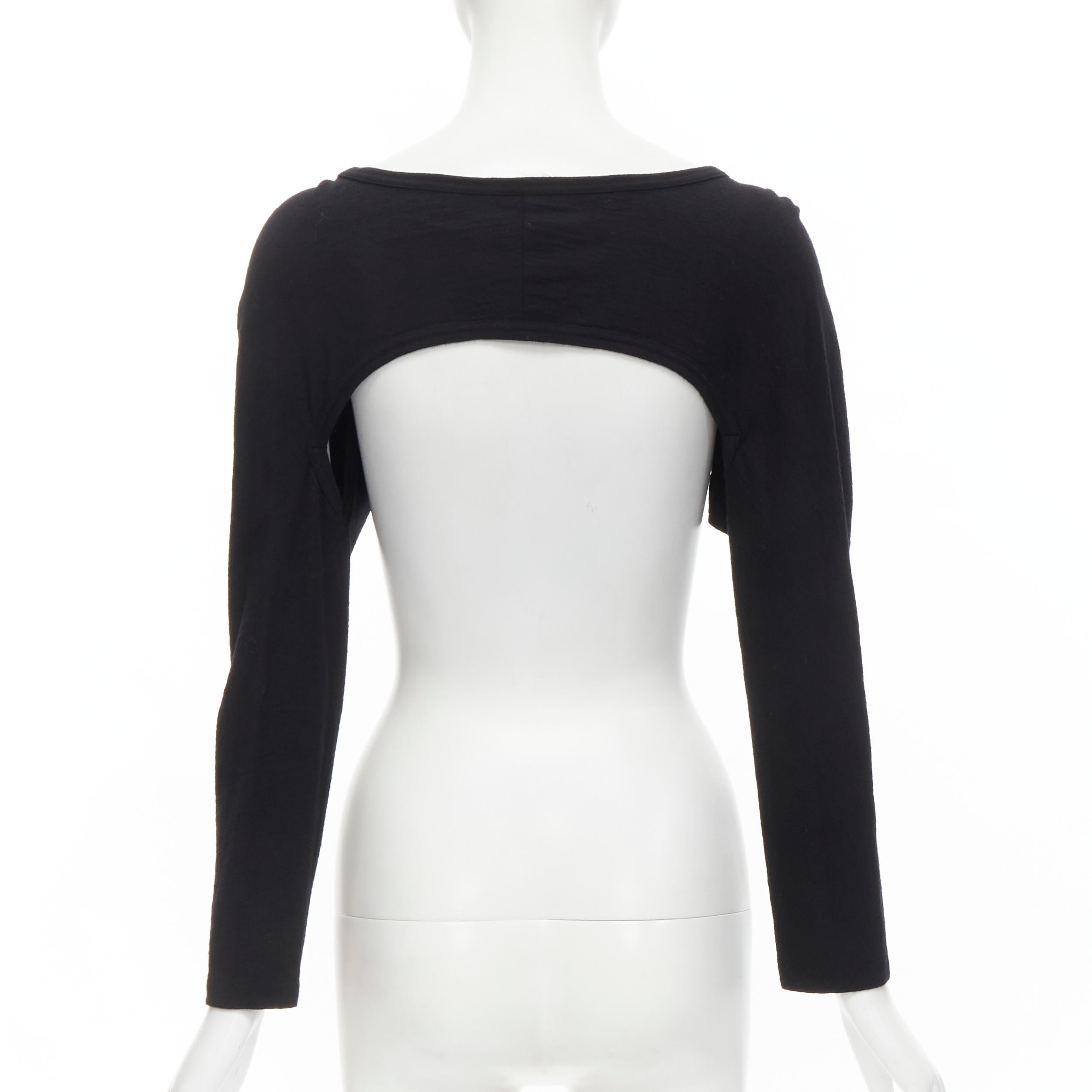 TRICOT COMME DES GARCONS Vintage black twisted cropped long sleeve top In Excellent Condition In Hong Kong, NT