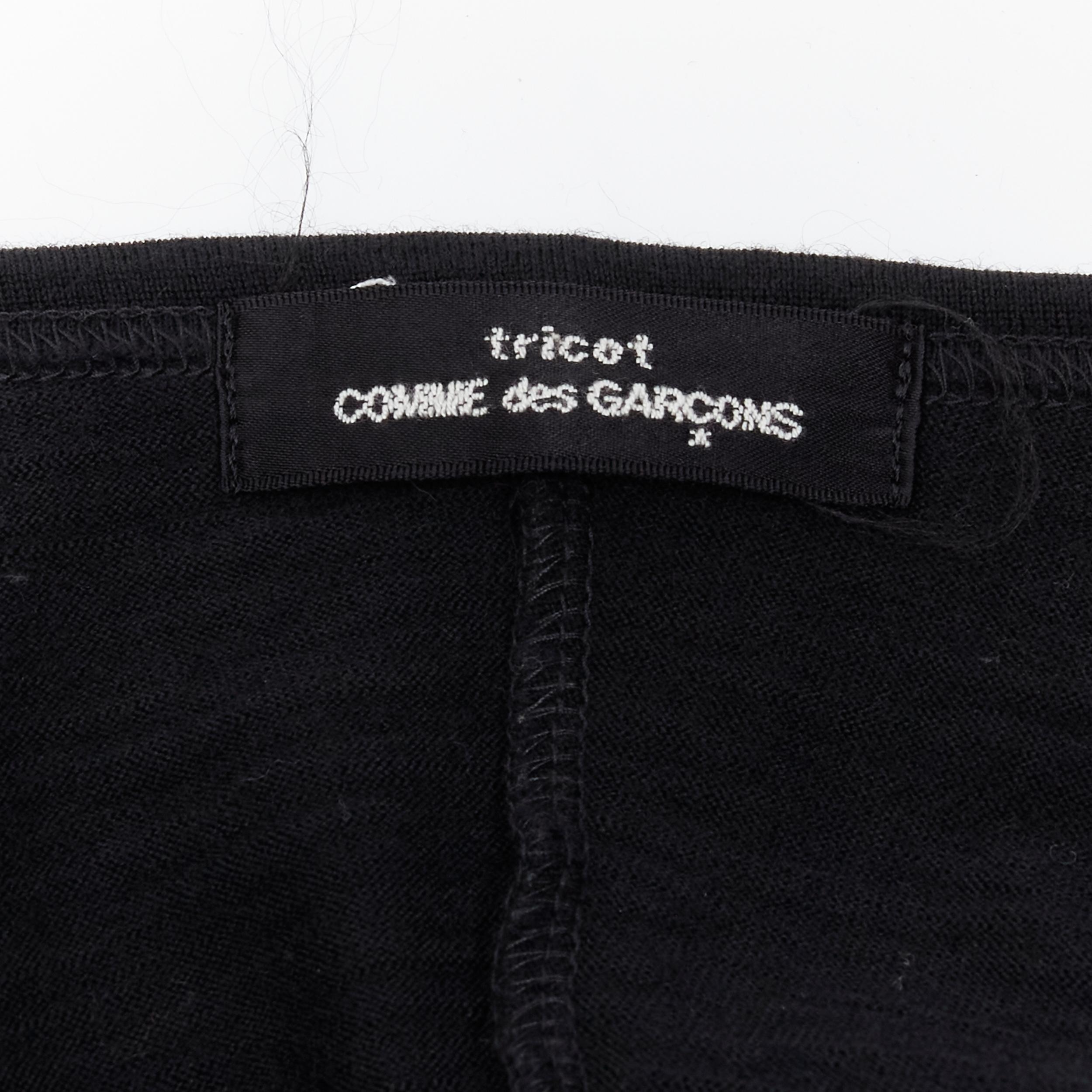 TRICOT COMME DES GARCONS Vintage black twisted cropped long sleeve top For Sale 5