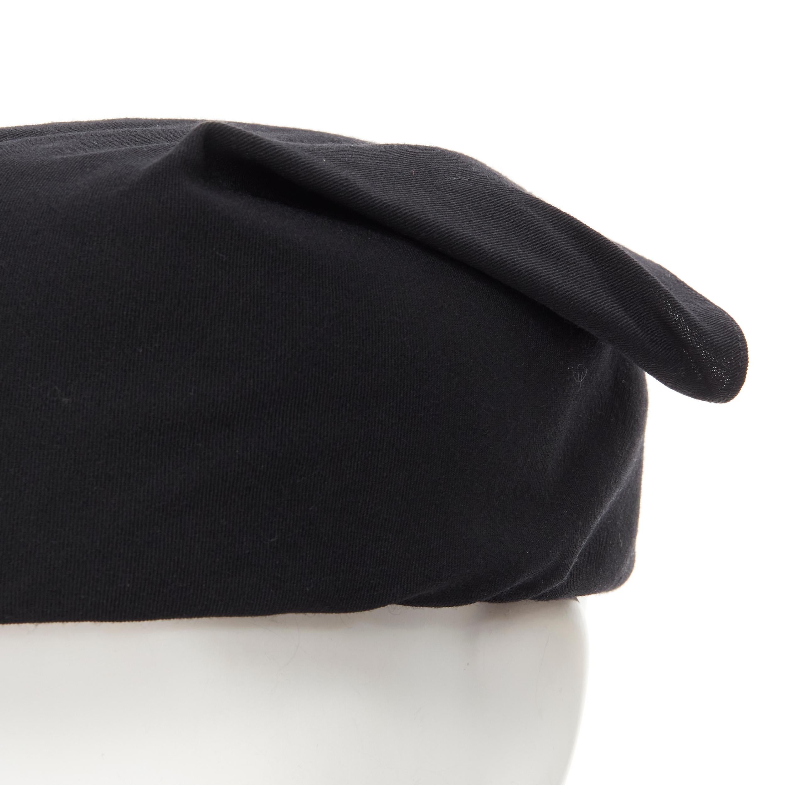 TRICOT COMME DES GARCONS Vintage black wool draped apostolnik raffia hat In Excellent Condition In Hong Kong, NT