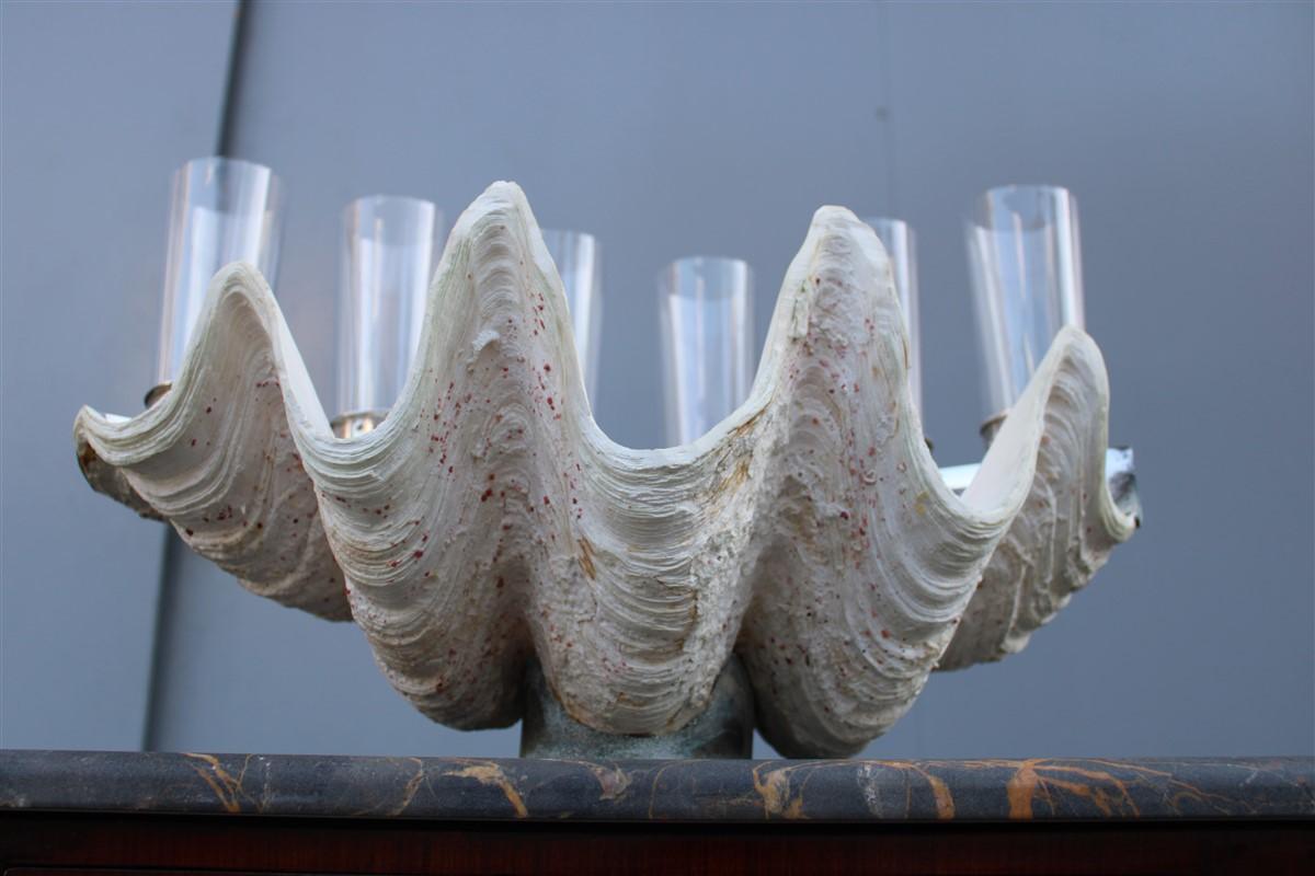 Tridacna Shell With Champagne Glasses Oysters Gabriella Binazzi 1970 For Sale 10