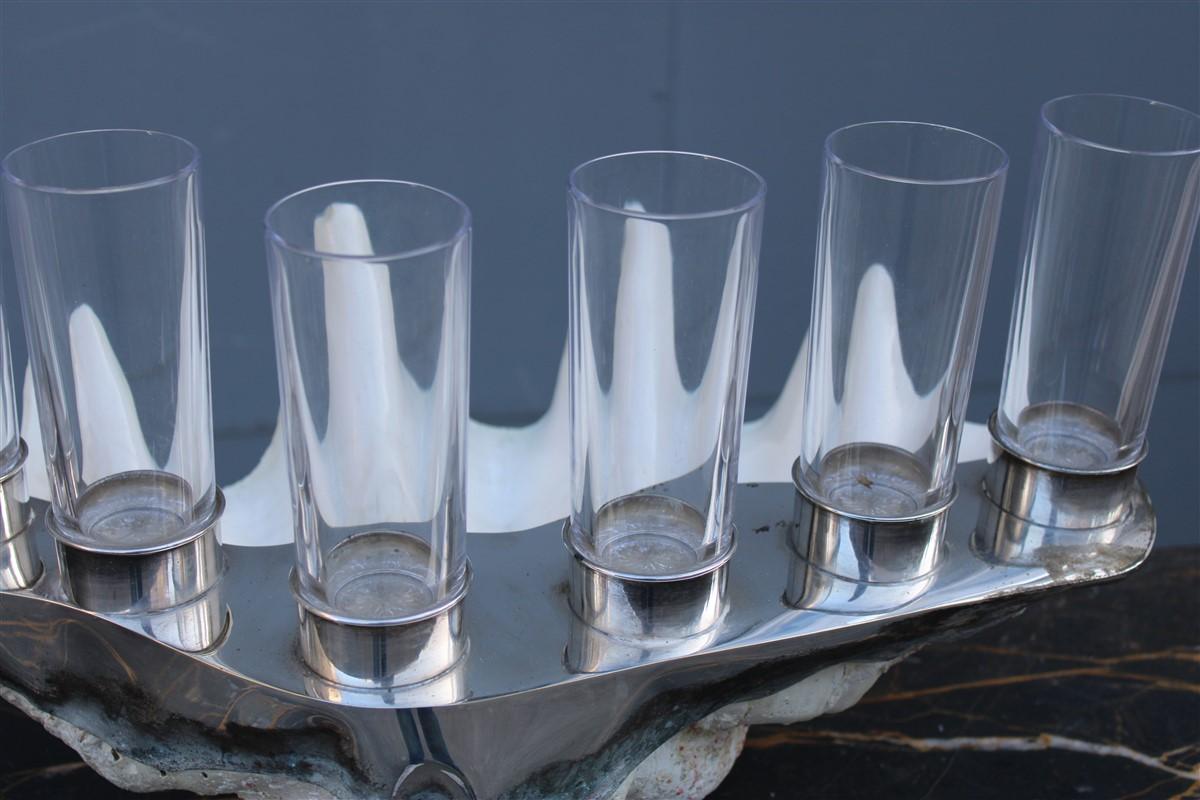 Tridacna Shell With Champagne Glasses Oysters Gabriella Binazzi 1970 In Good Condition For Sale In Palermo, Sicily