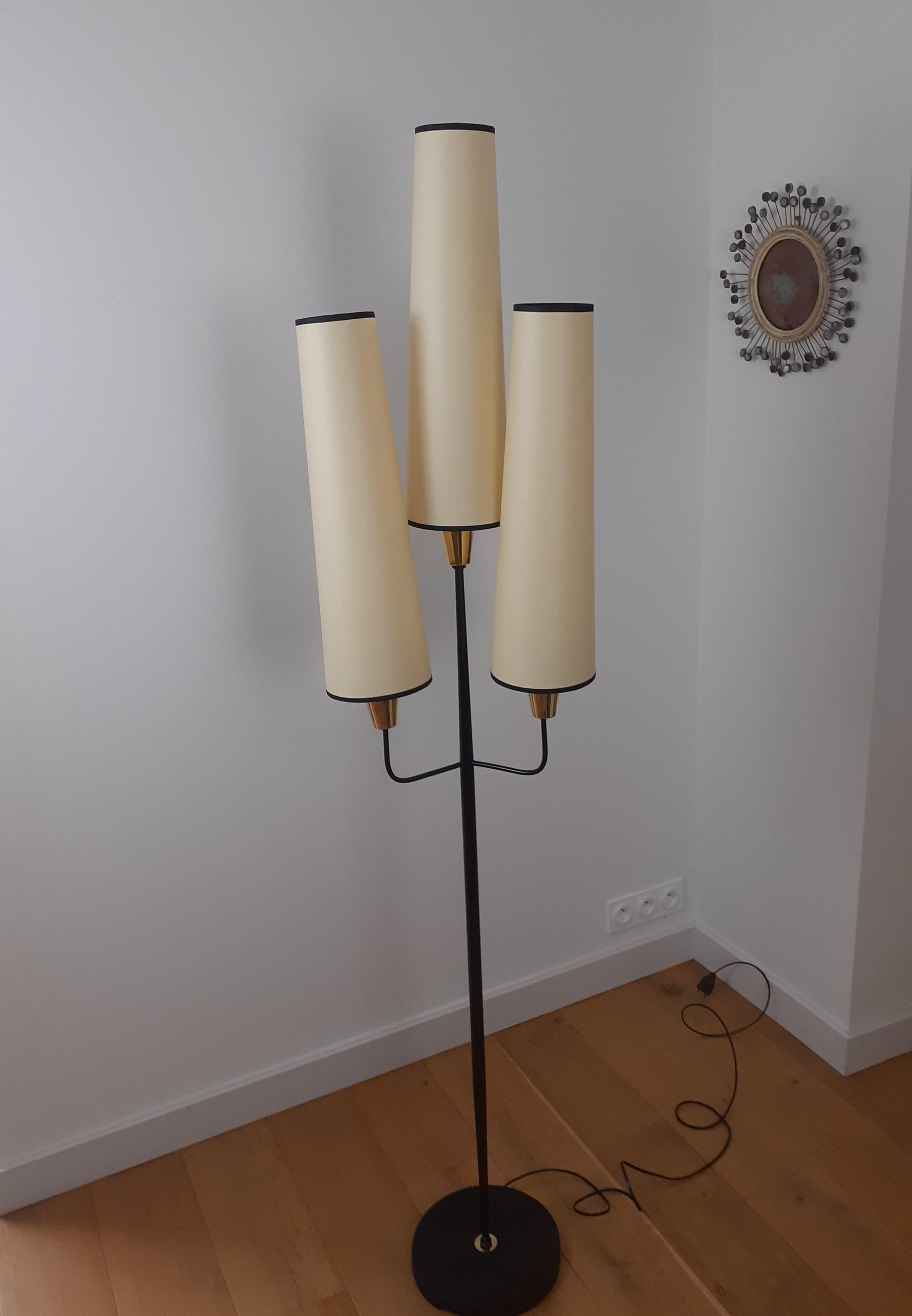 Trident Floor Lamp, Maison Lunel circa 1950 4