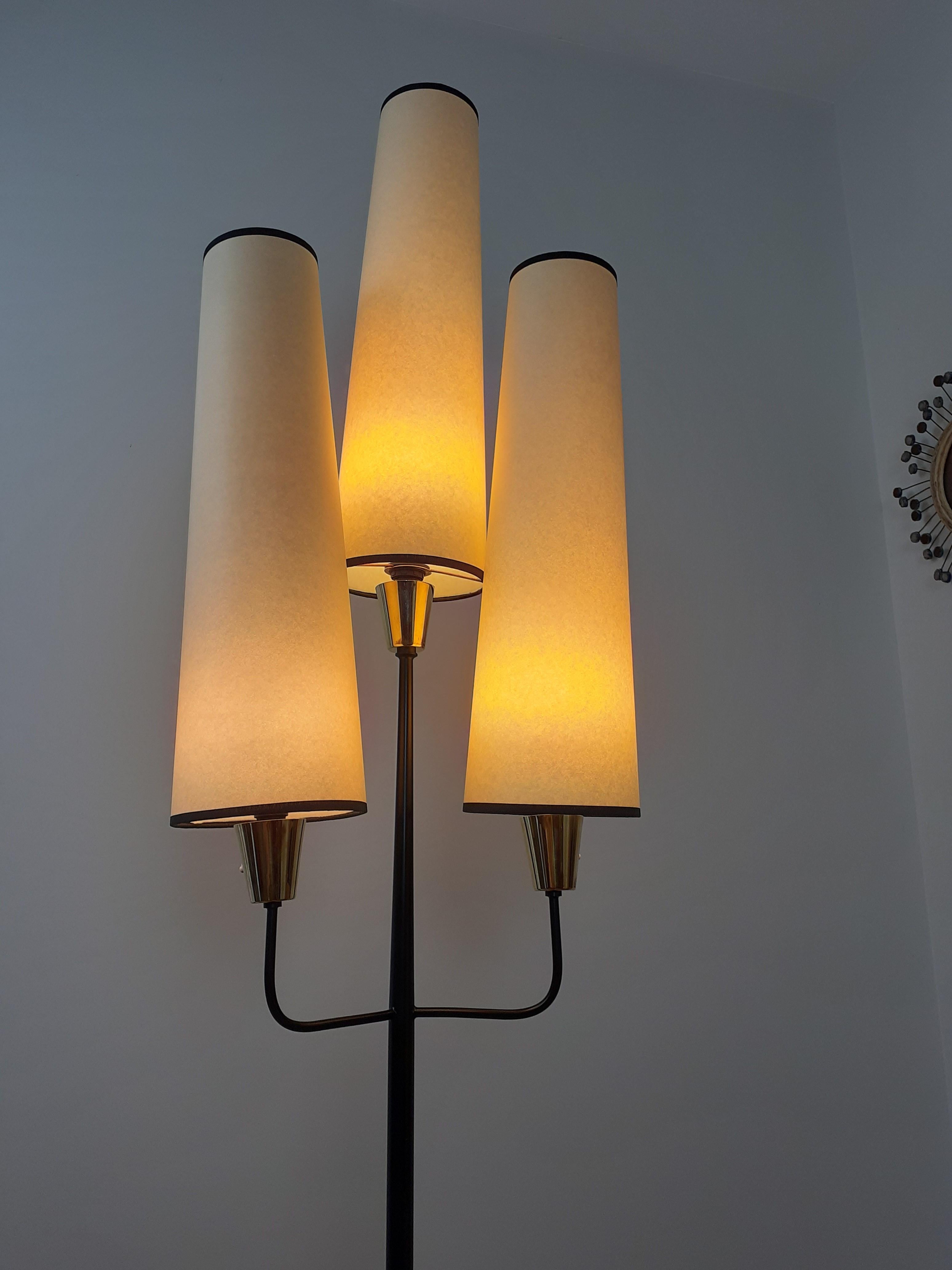 Trident Floor Lamp, Maison Lunel circa 1950 7
