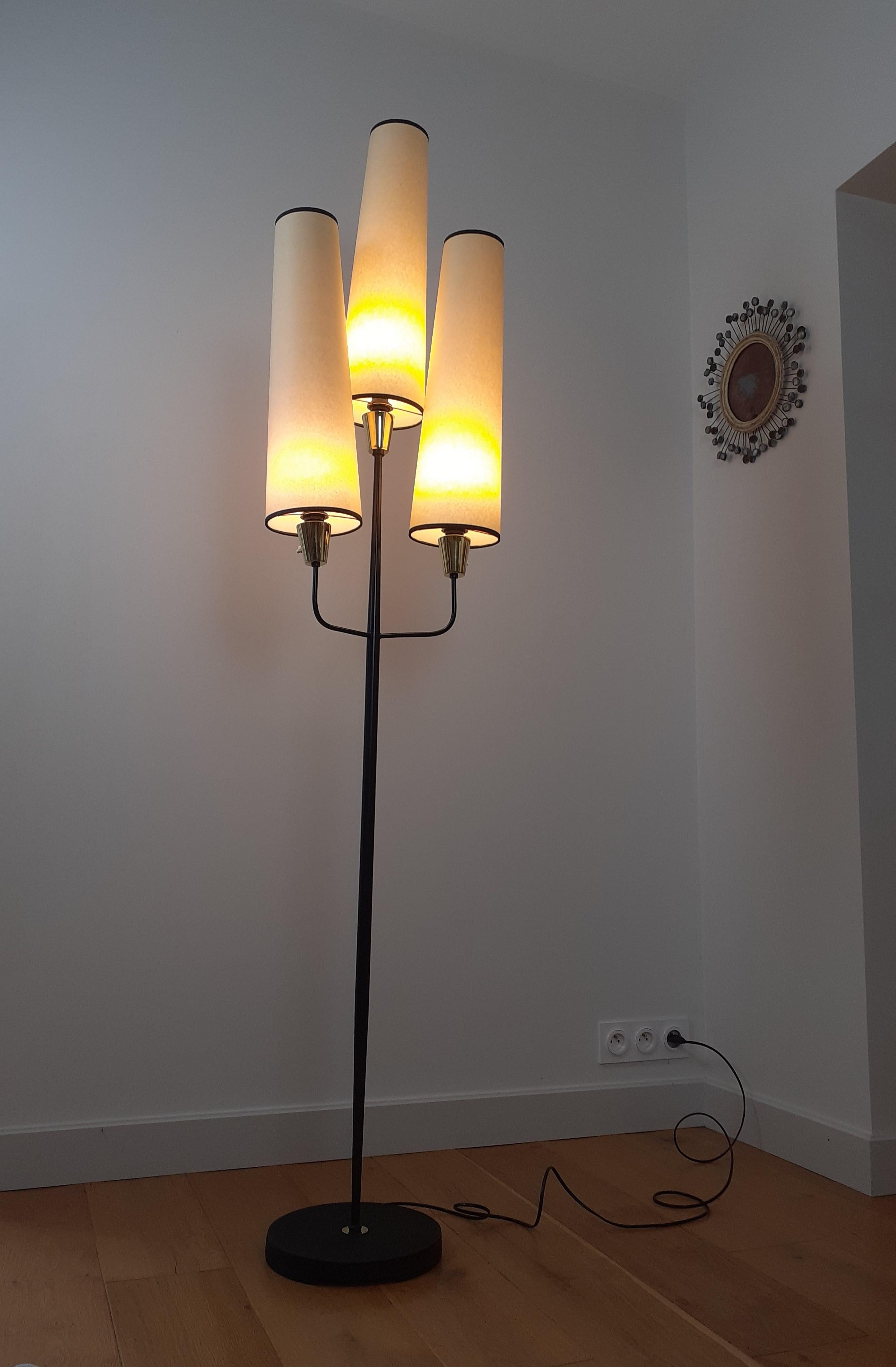 Trident Floor Lamp, Maison Lunel circa 1950 8