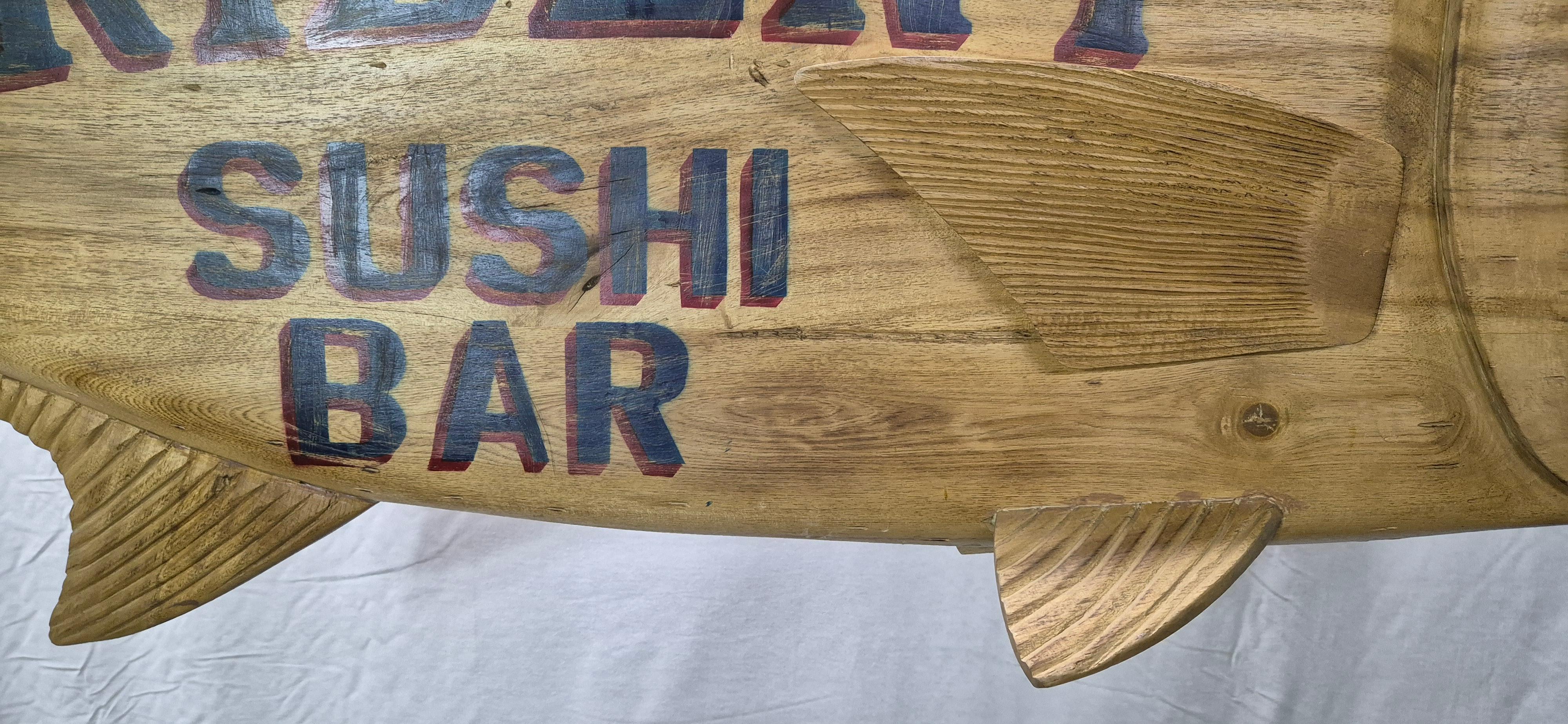 Insegna commerciale intagliata del Trident Sushi Bar in vendita 2
