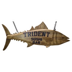 Trident Sushi Bar Cartel de Comercio Tallado