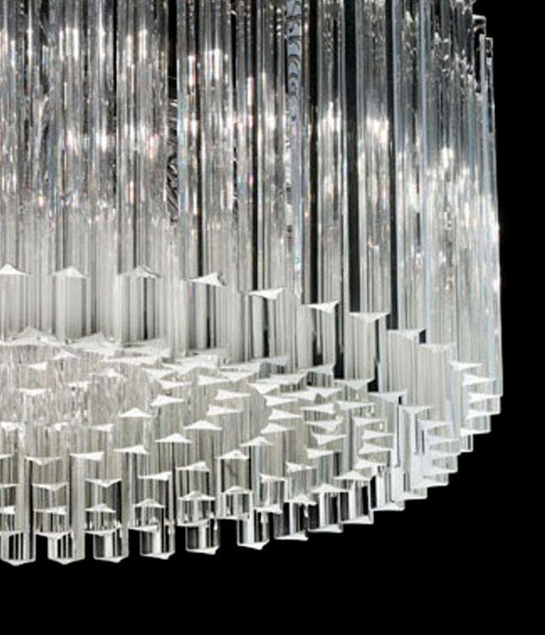 Italian Triedri Drum Chandelier by Fabio Ltd For Sale