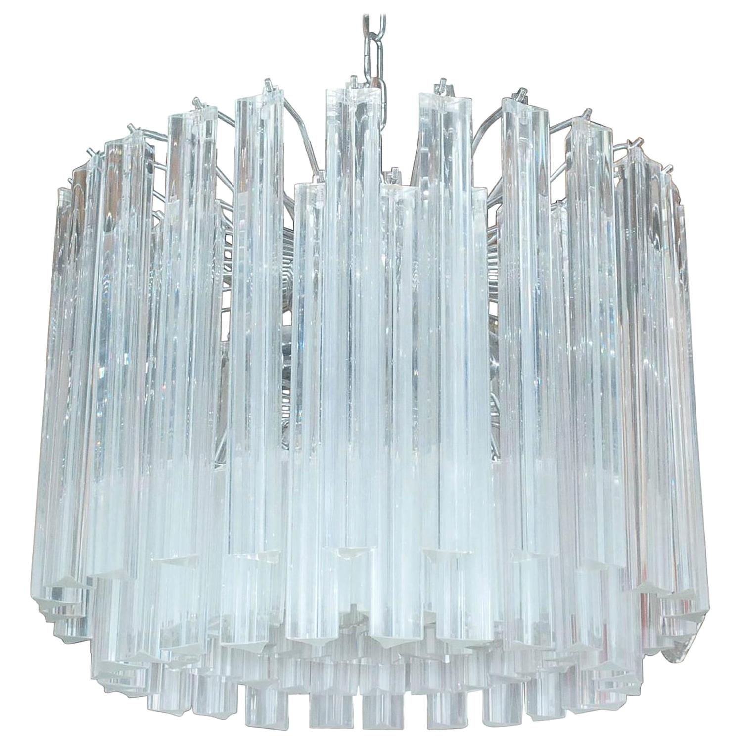 Triedri Drum Chandelier by Venini