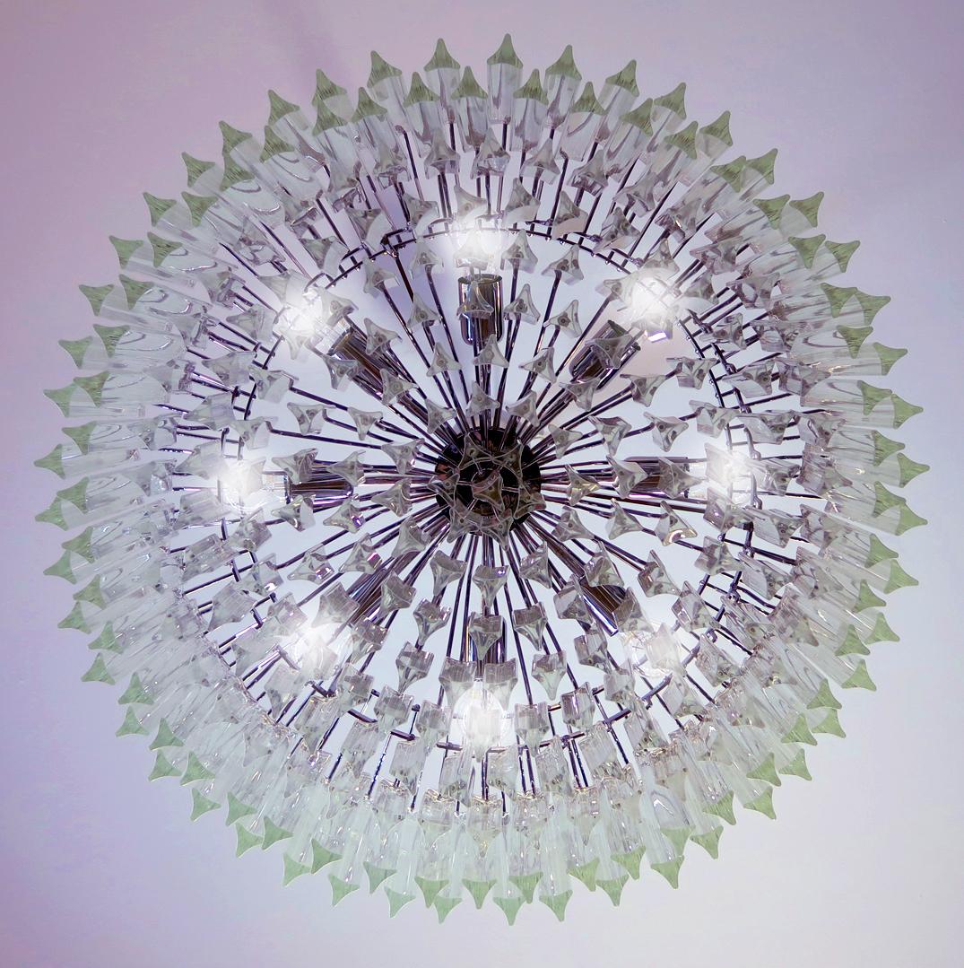 Lampadario in vetro di Murano, 265 Prisma Trasparente, Triedri in vendita 9
