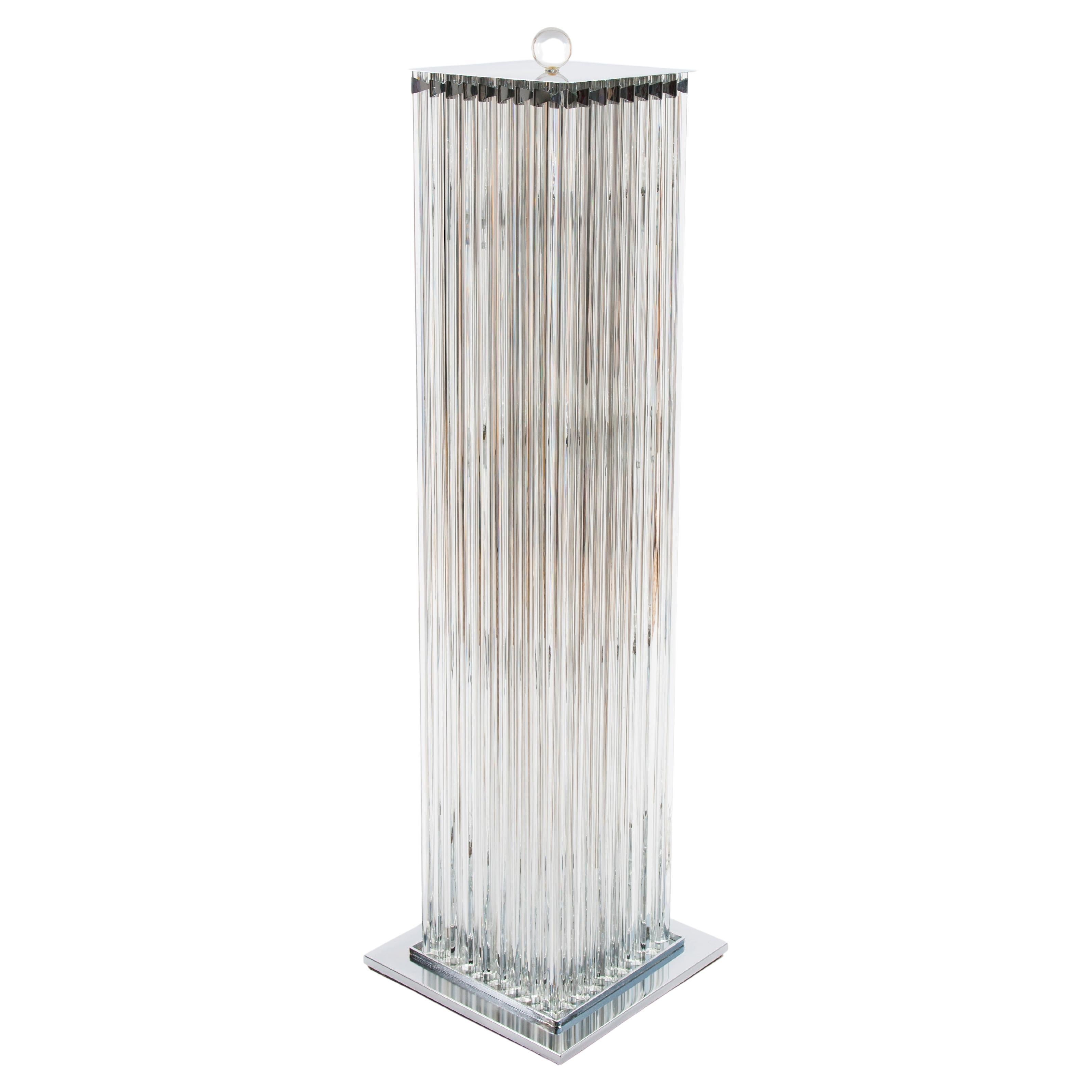 Triedri Murano Glass and Chrome Floor Lamp by Vintage Murano Gallery, 1990s