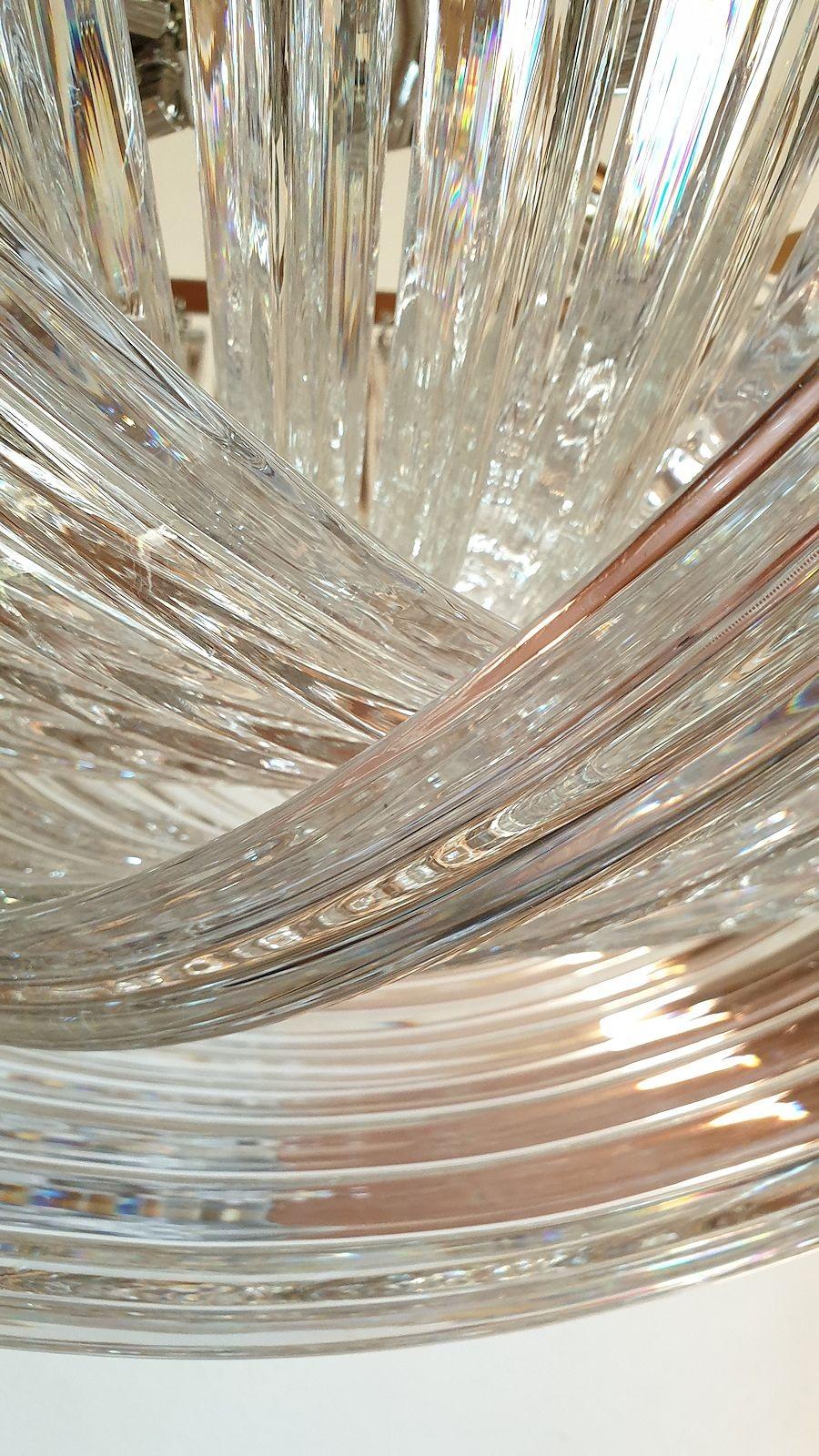 Triedri Murano Glass Chandelier by Venini For Sale 4