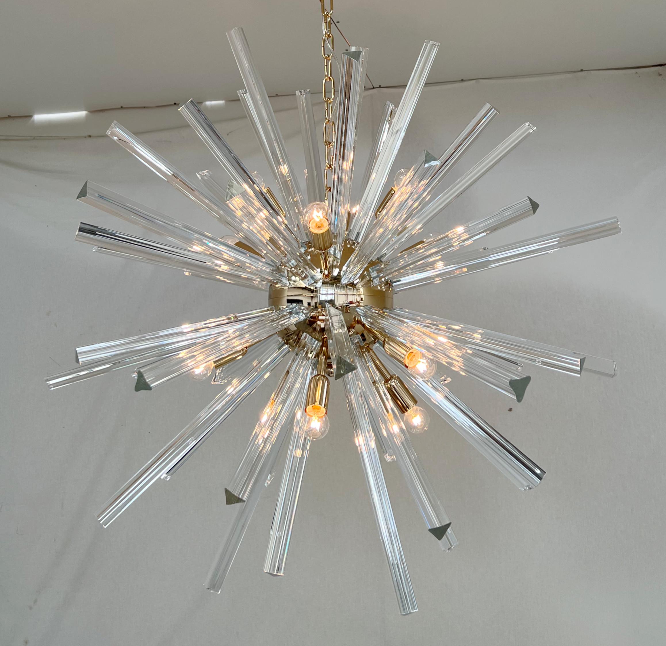 Murano Glass Triedri Sputnik Chandelier by Fabio Ltd For Sale