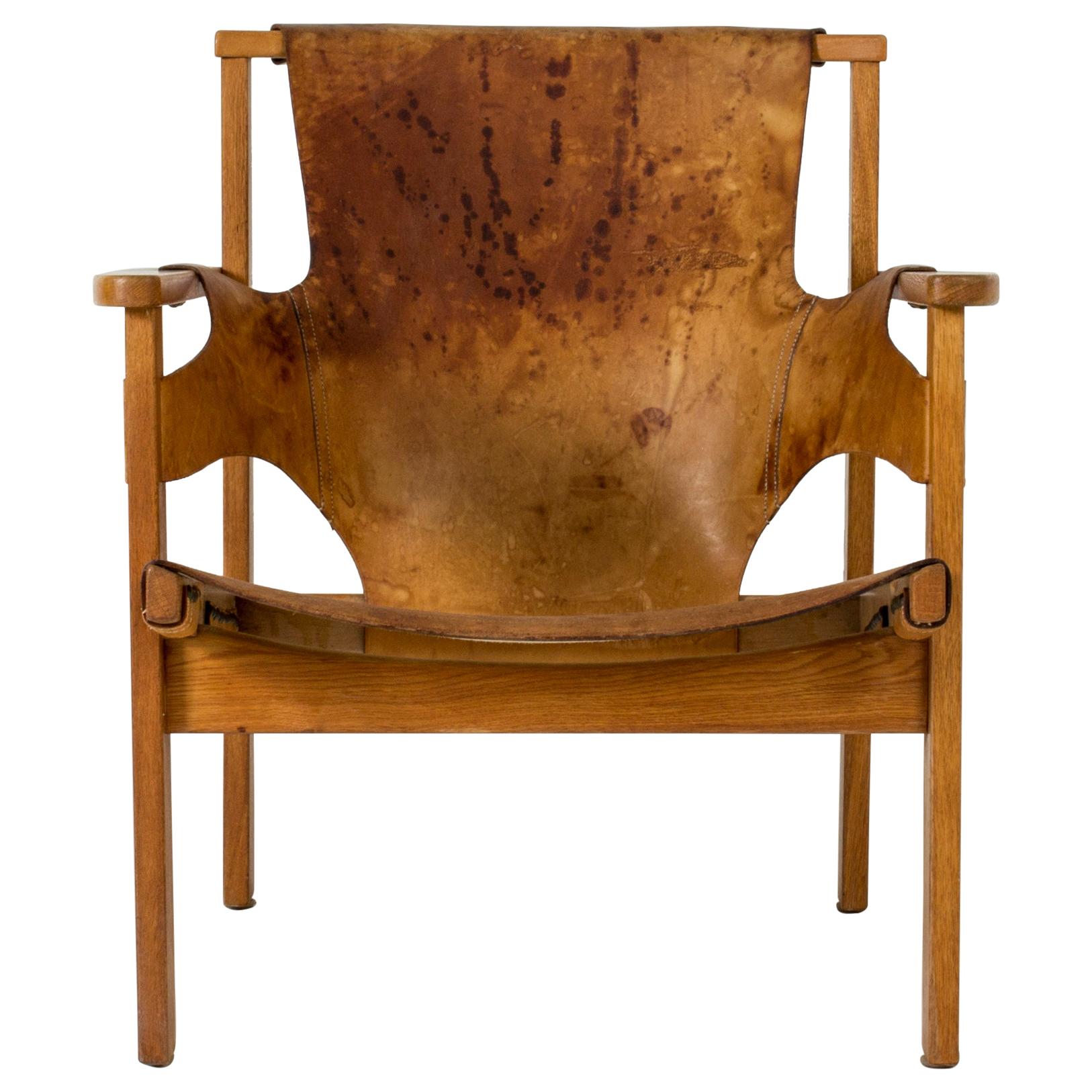 Fauteuil de salon en cuir Trienna de Carl-Axel Acking