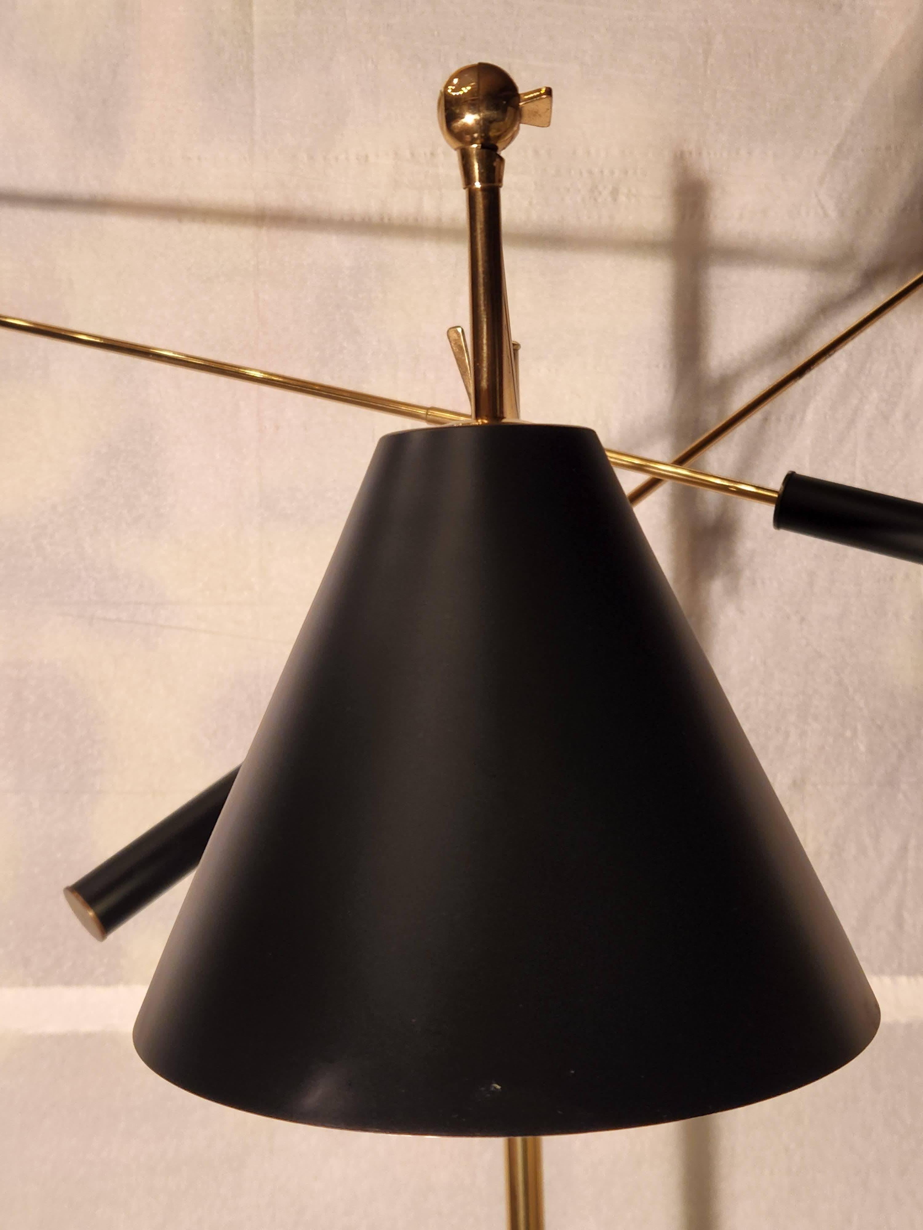Mid-Century Modern Triennale Brass Floor Lamp Mod. 12128 Angelo Lelli for Arredoluce, Italy, C.1950