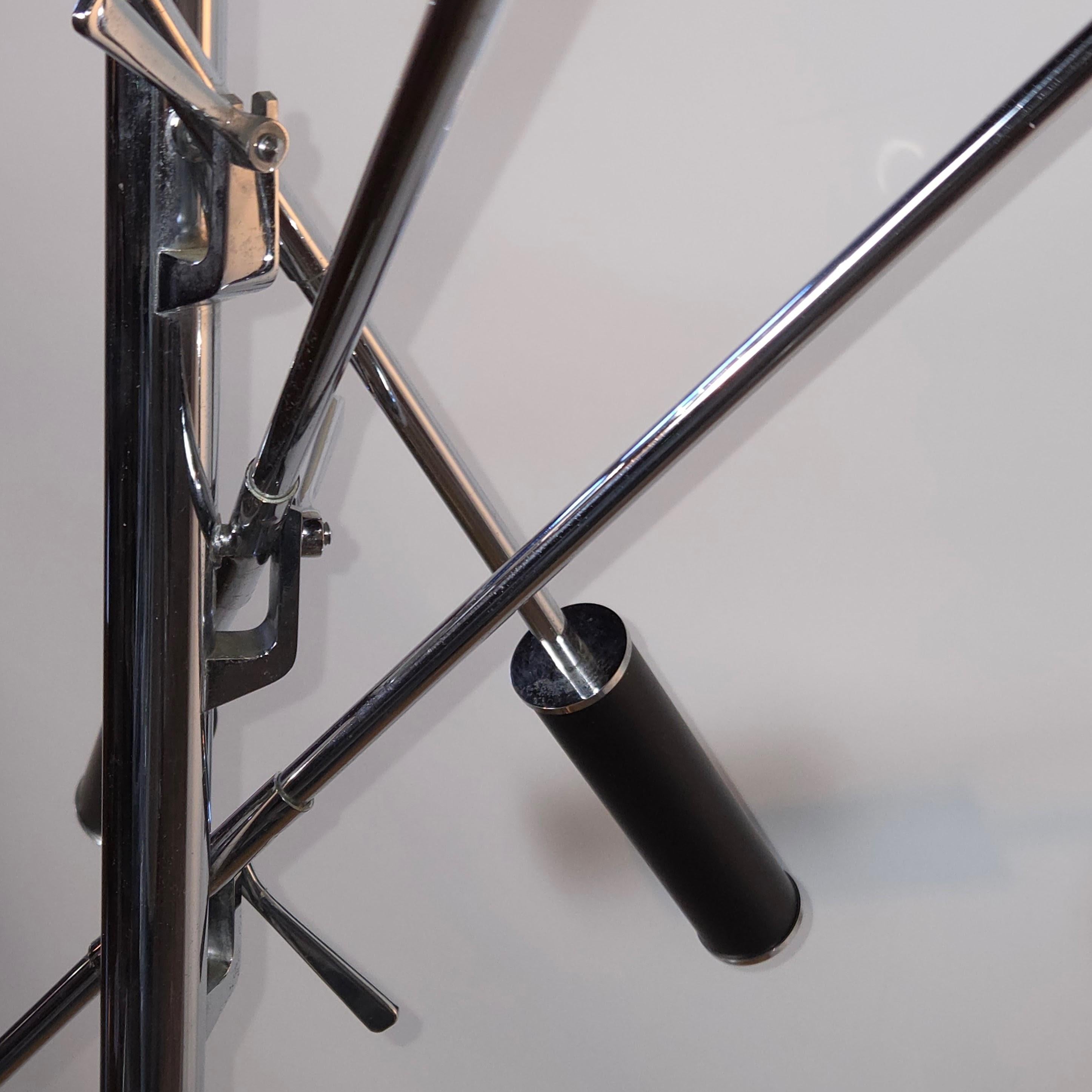 Brass Triennale Chrome Floor Lamp Mod. 12128 Angelo Lelli for Arredoluce, Italy C.1950 For Sale