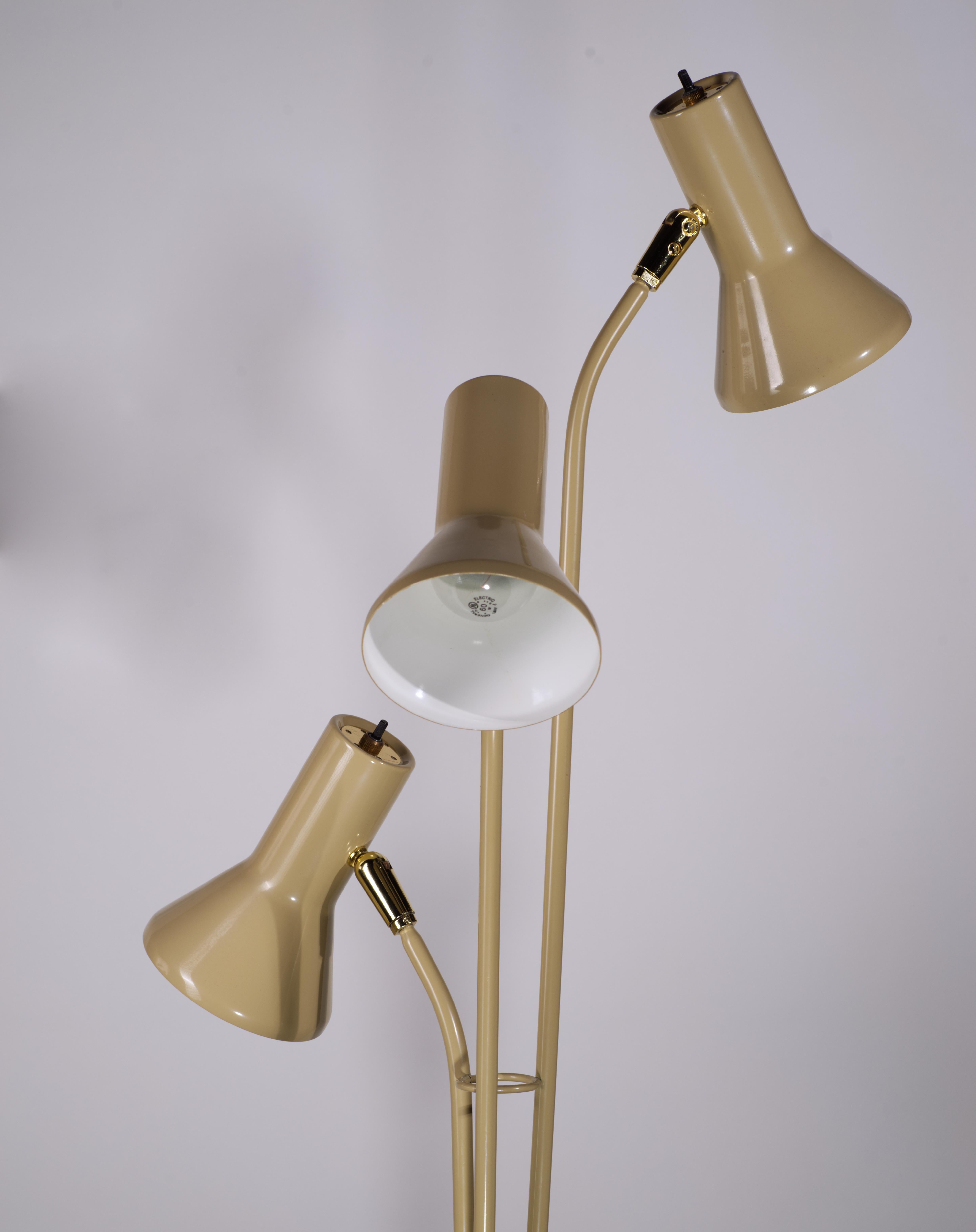 Metal Triennale Floor Lamp Attributed to Gerald Thurston for Lightolier, 1960s For Sale