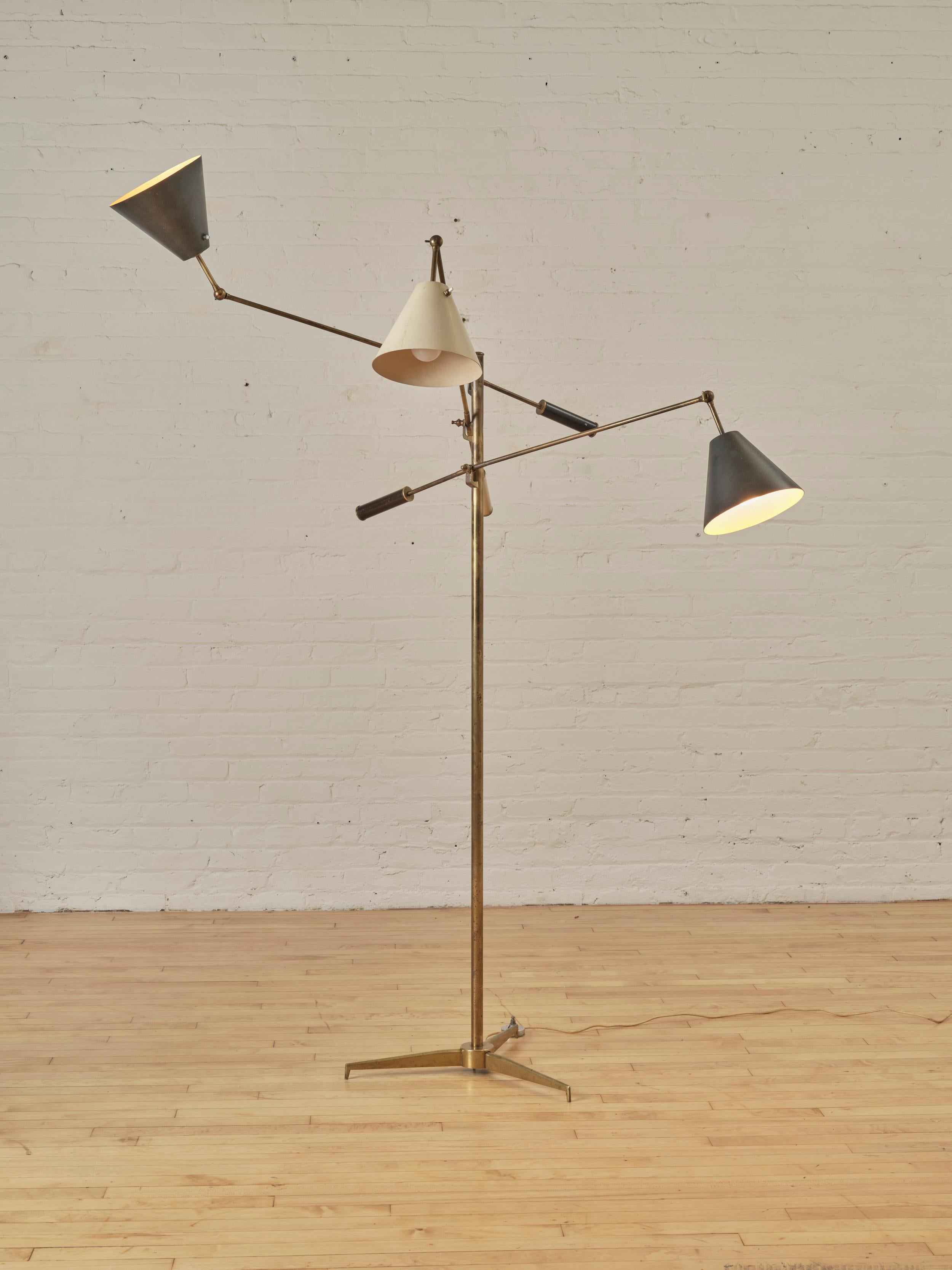 Italian Triennale Floor Lamp by Angelo Lelli for Arredoluce For Sale