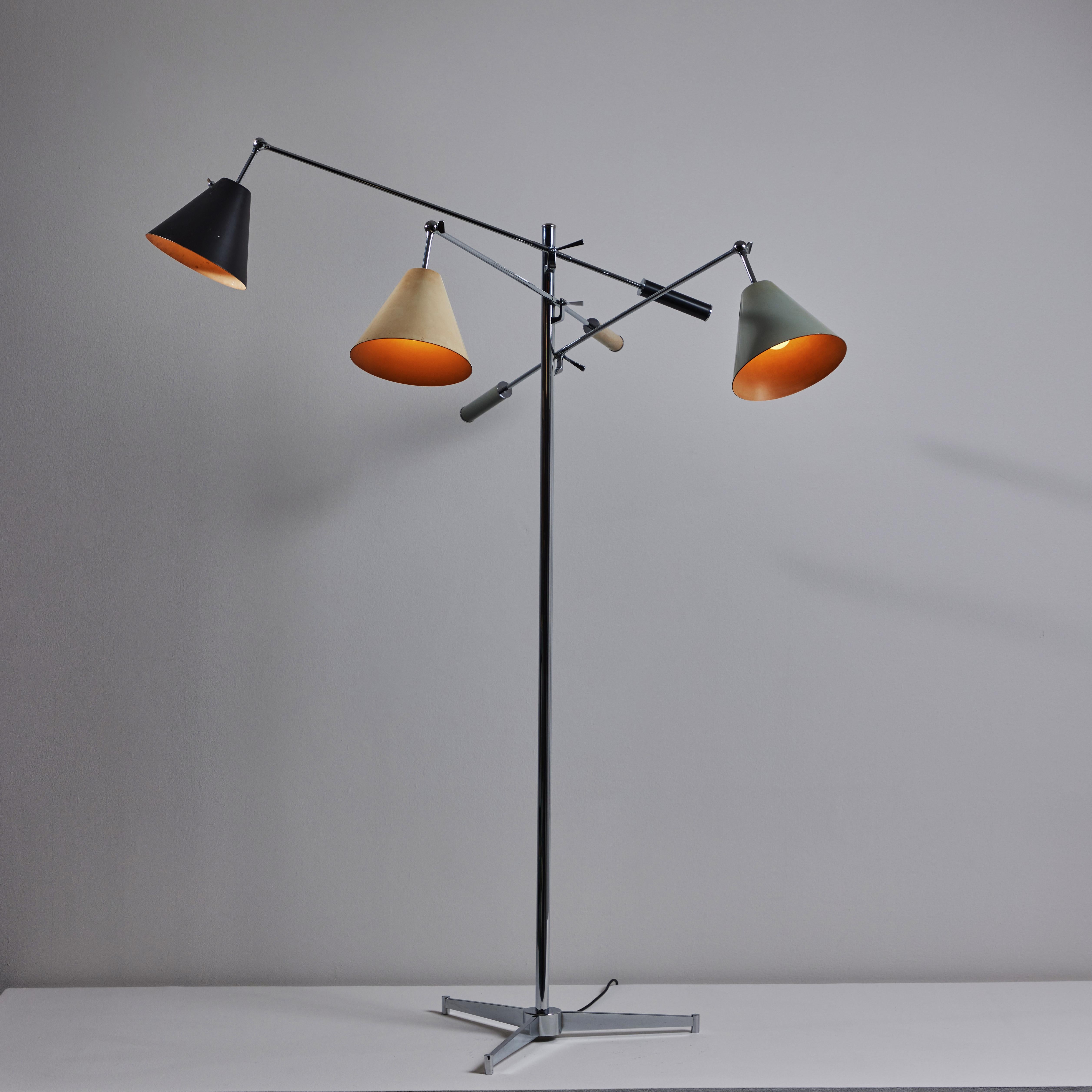 Enameled Triennale Floor Lamp by Angelo Lelli for Arredoluce