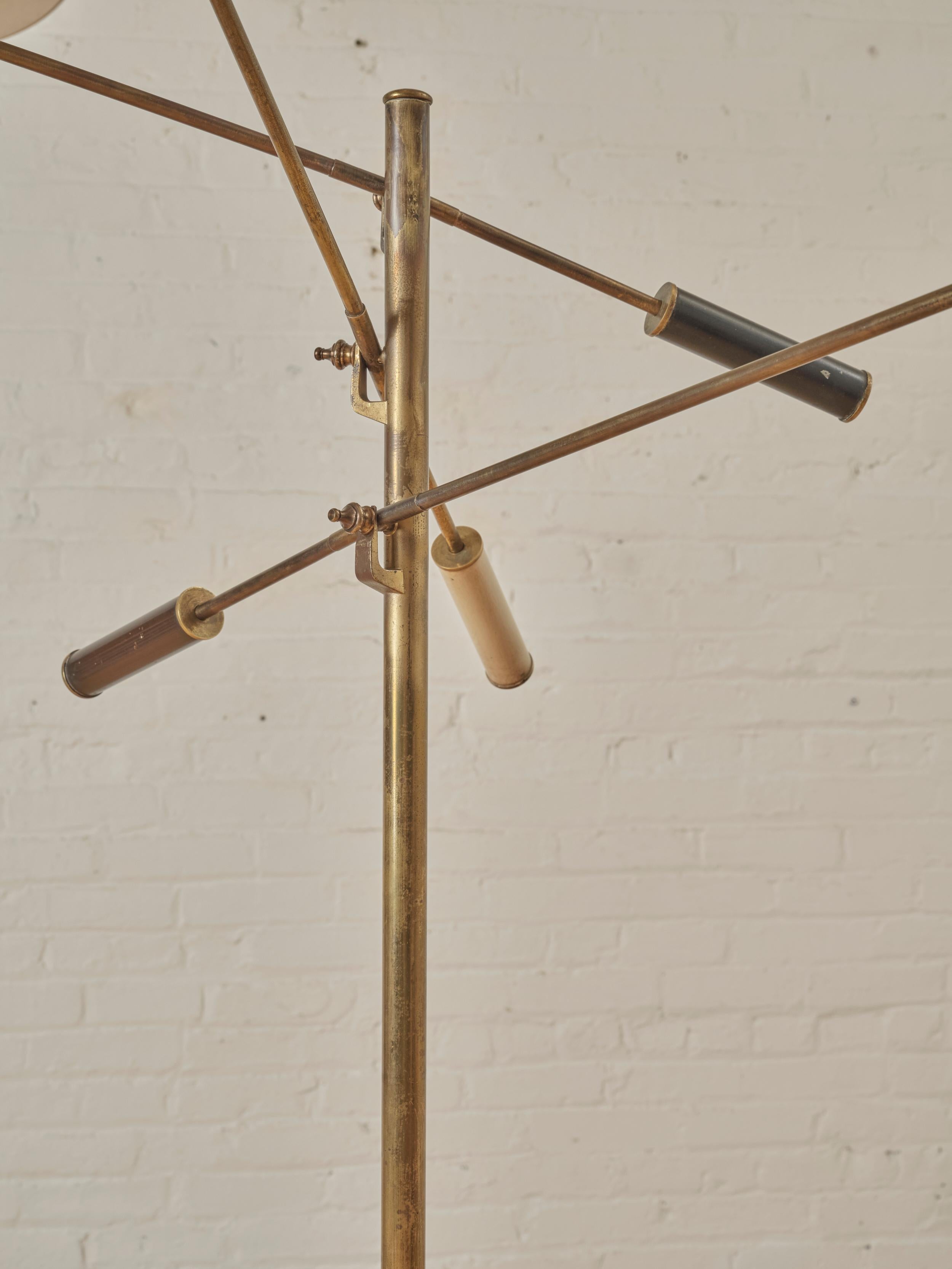 Metal Triennale Floor Lamp by Angelo Lelli for Arredoluce For Sale