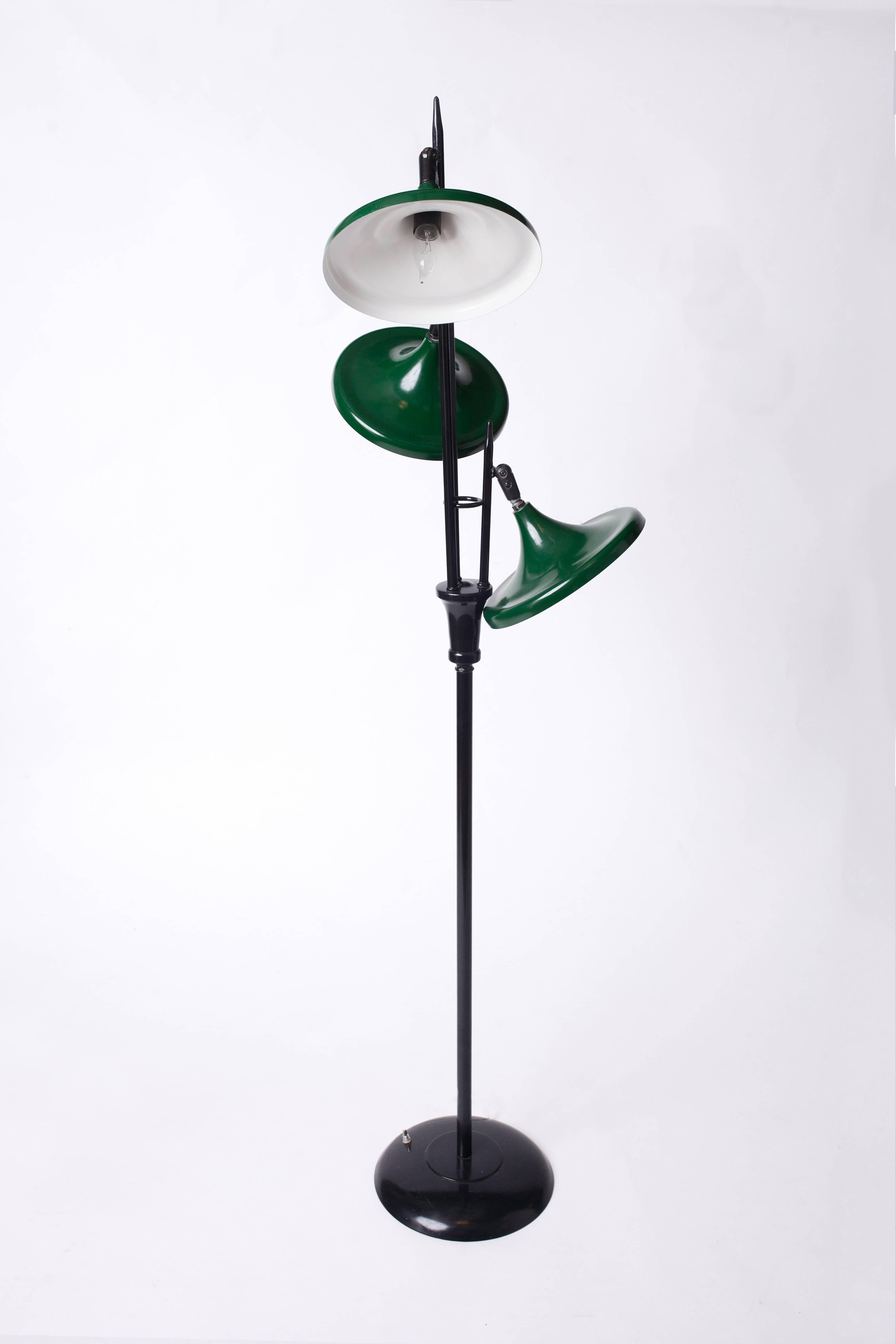 Mid-Century Modern Triennale Floor Lamp in Lacquered Metal by Gerald Thurston for Lightolier, 1950s