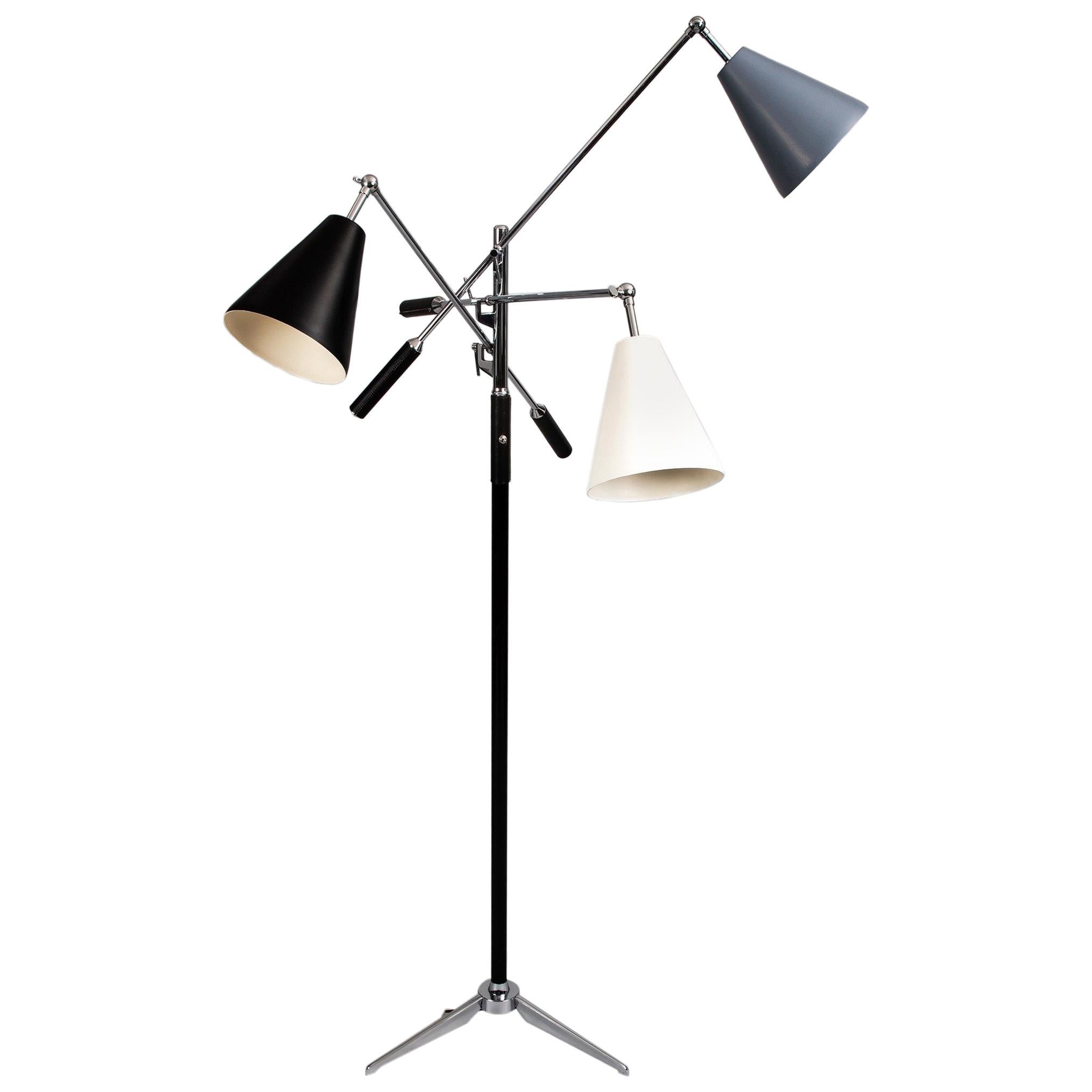 Triennale Floor Lamp in the Style of Angelo Lelii for Arredoluce, Italy 1950's