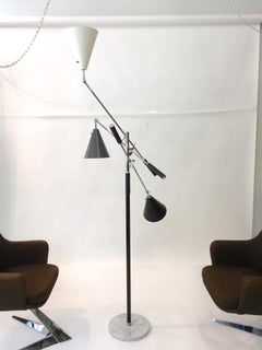 Triennale Floor Lamp Tri-Color, Chrome and Marble by Denis Casey