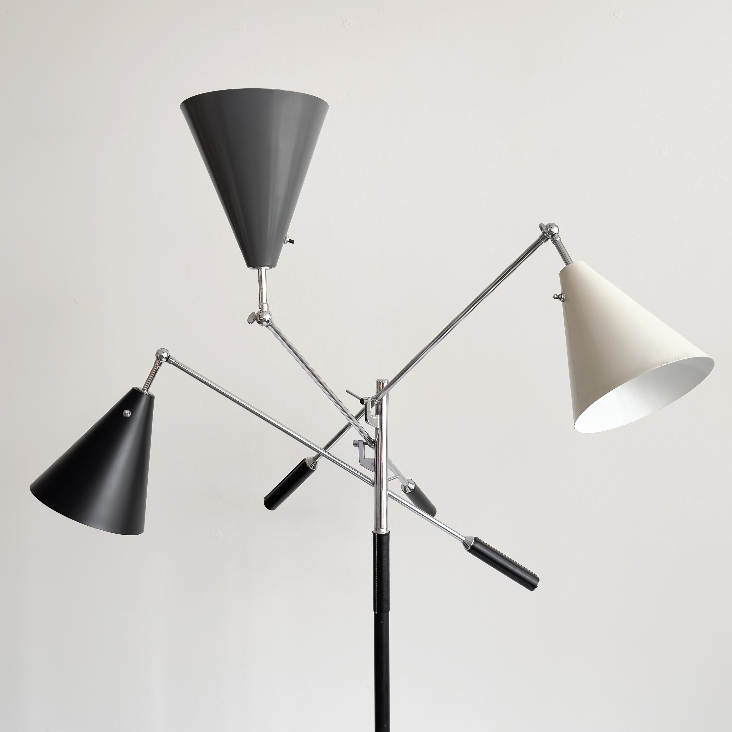 Triennale Floor Lamp Tri-Color, Chrome and Marble  10