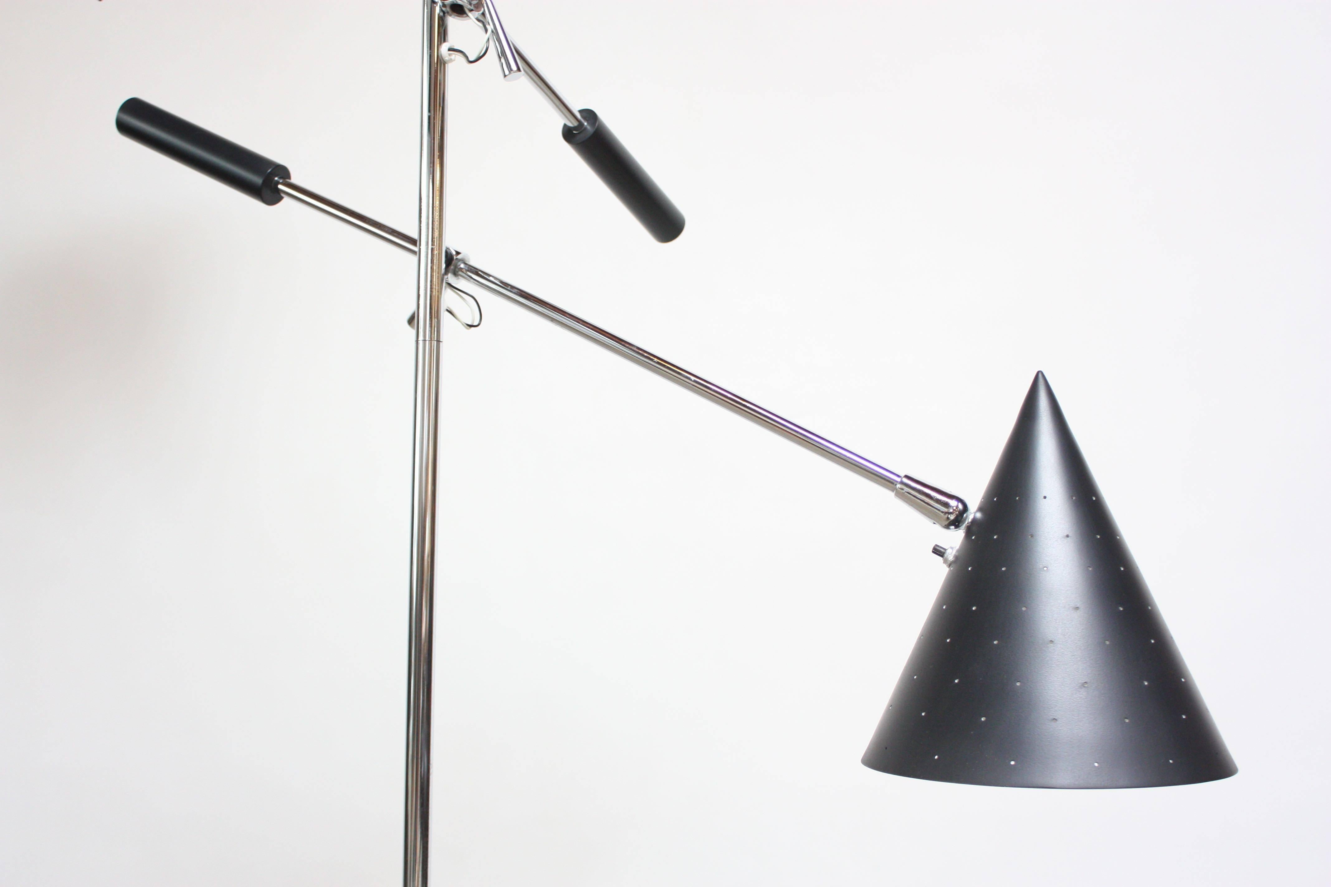Metal Triennale Style Floor Lamp by Lightolier