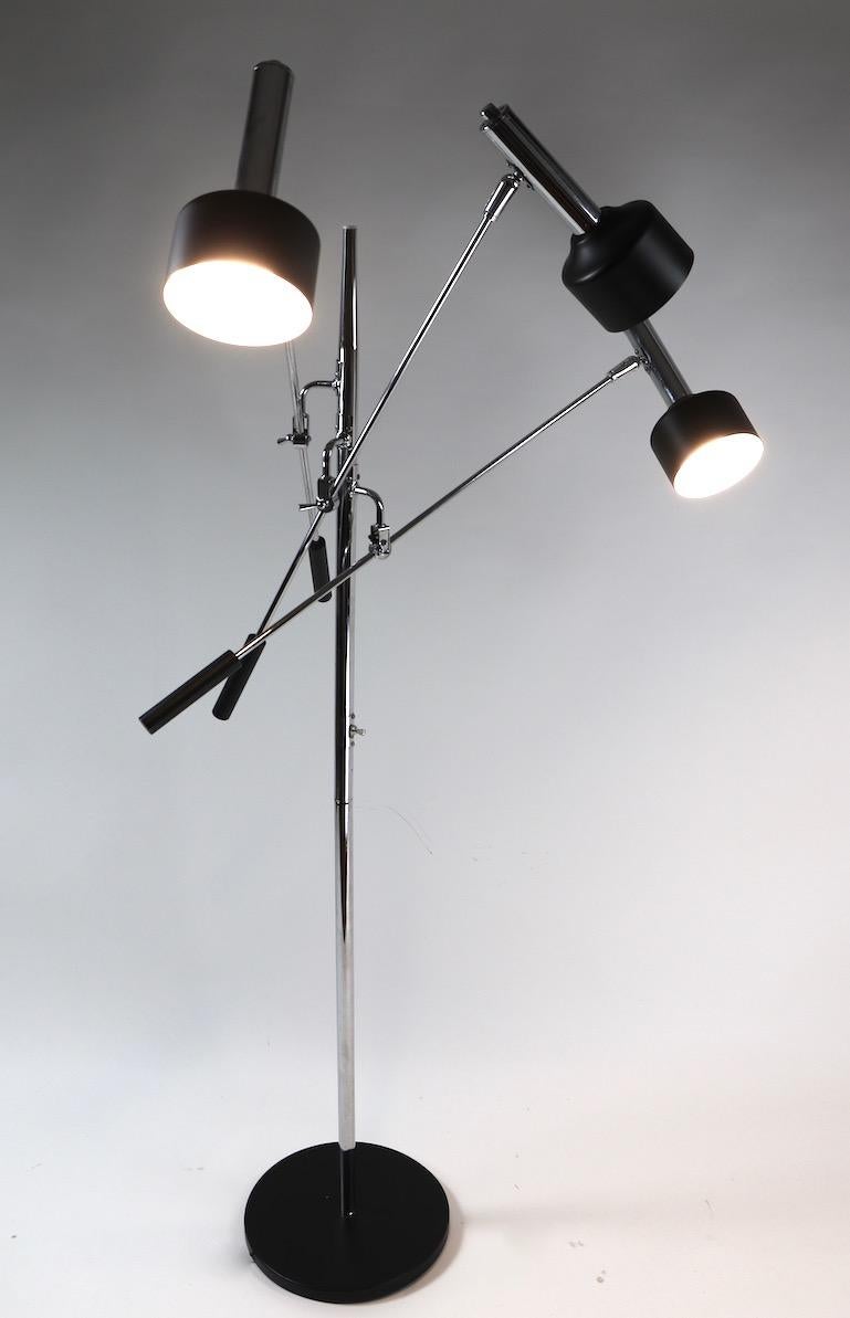 Mid-Century Modern Triennale Three-Arm Floor Lamp  by Robert Sonneman For Sale