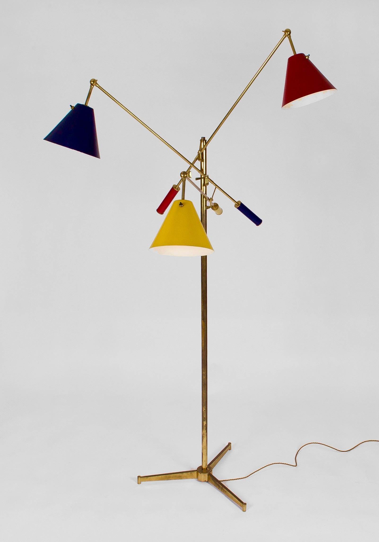 'Triennale' Floor Lamp Mod. 12128 by Angelo Lelli for Arredoluce, Italy, C.1955 For Sale 2