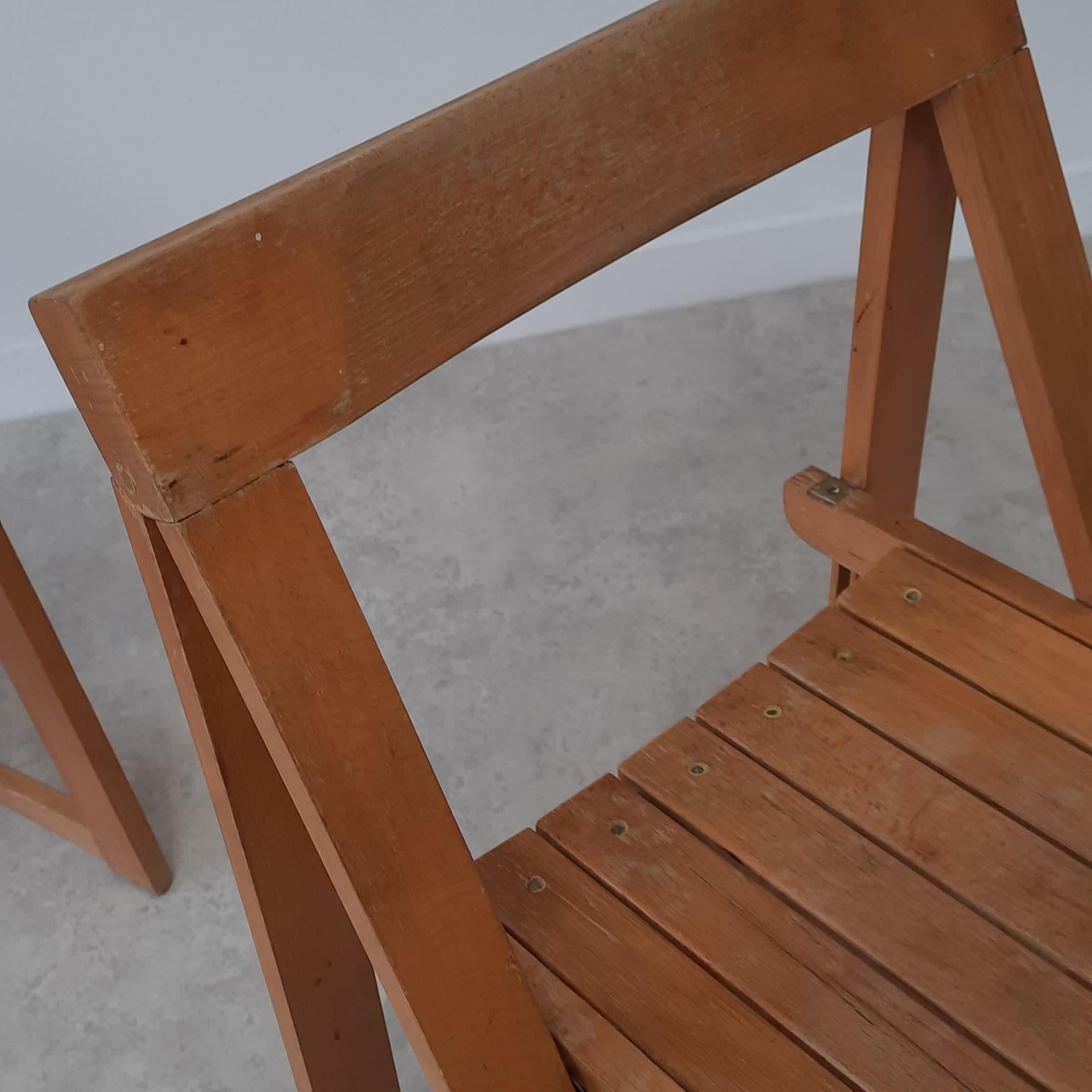 Mid-20th Century Trieste folding chairs, Aldo Jacober Bazzani For Sale