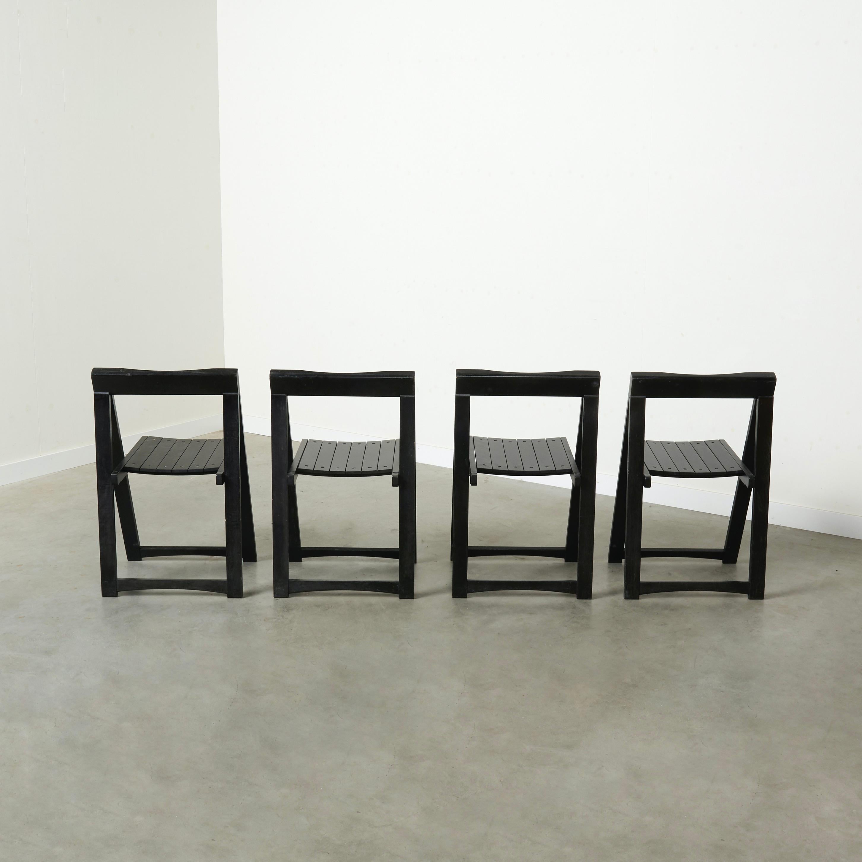Hêtre Chaises pliantes Trieste d'Aldo Jacober, années 1960 en vente