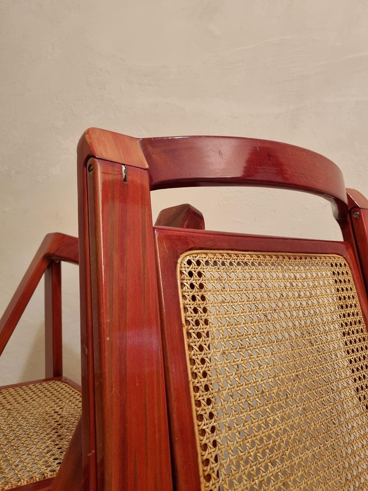 Straw Trieste Folding Chairs by Aldo Jacober and Pierangela D' Aniello for Bazzani  For Sale