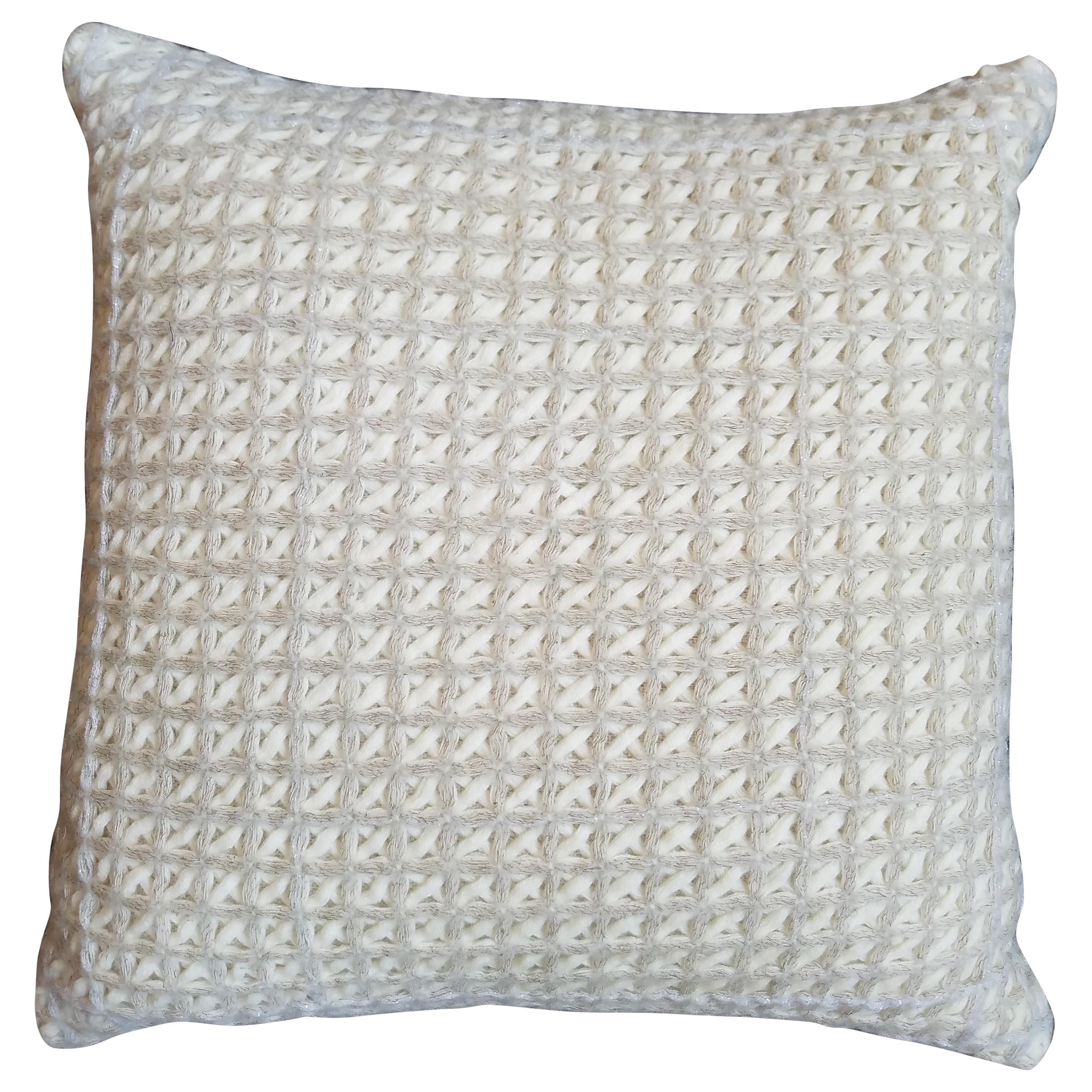 "Trieste" Waffle Weave Pillow by Le Lampade For Sale