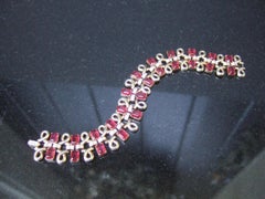 TRIFARI 1940er Rubin-Kristall-Gliederarmband, entworfen von Philippe