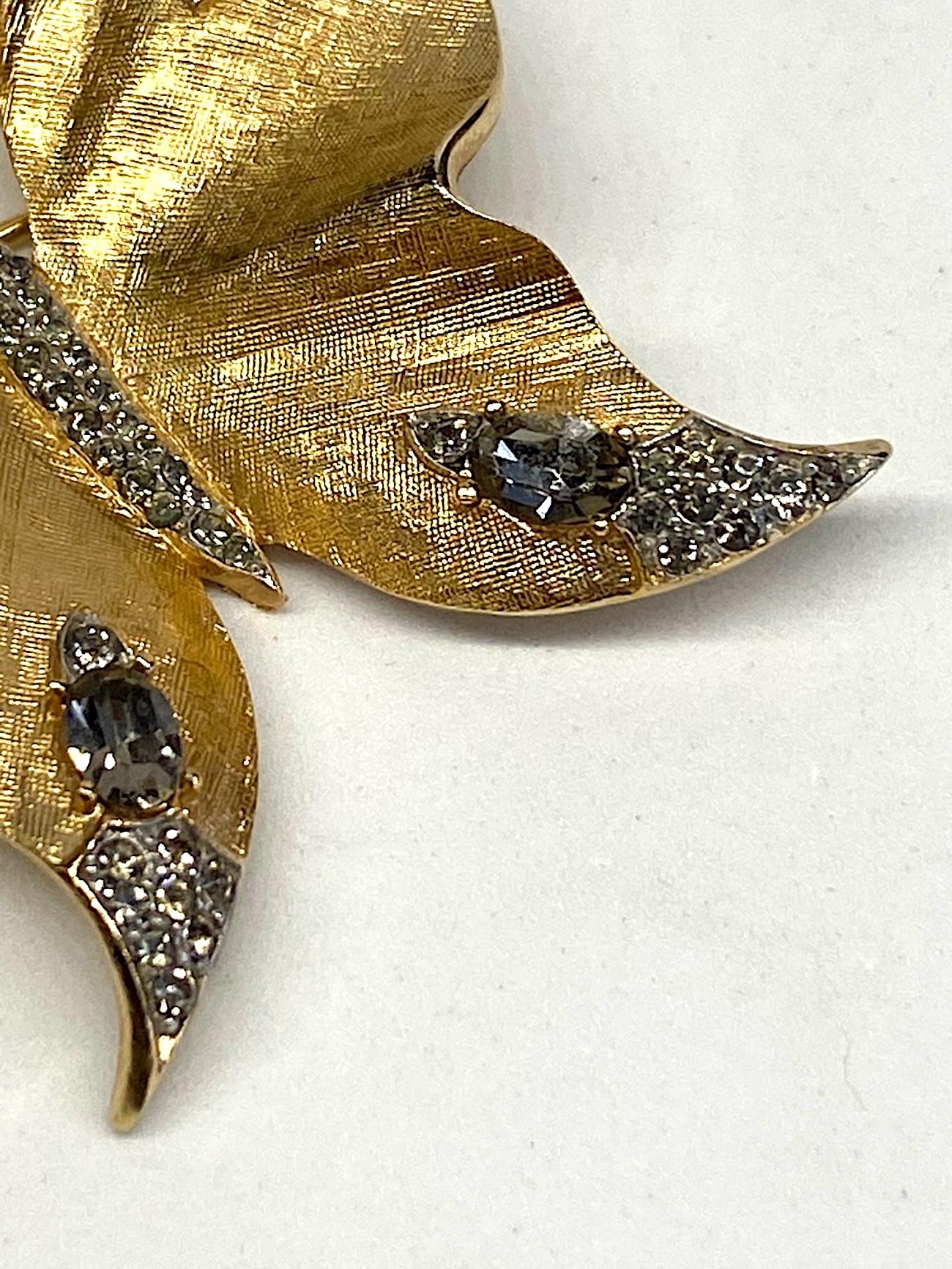 Trifari 1950s Butterfly Brooch In Excellent Condition In New York, NY