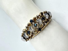 Trifari 1950s "Claire de Lune" Gold and Rhinestone Bracelet