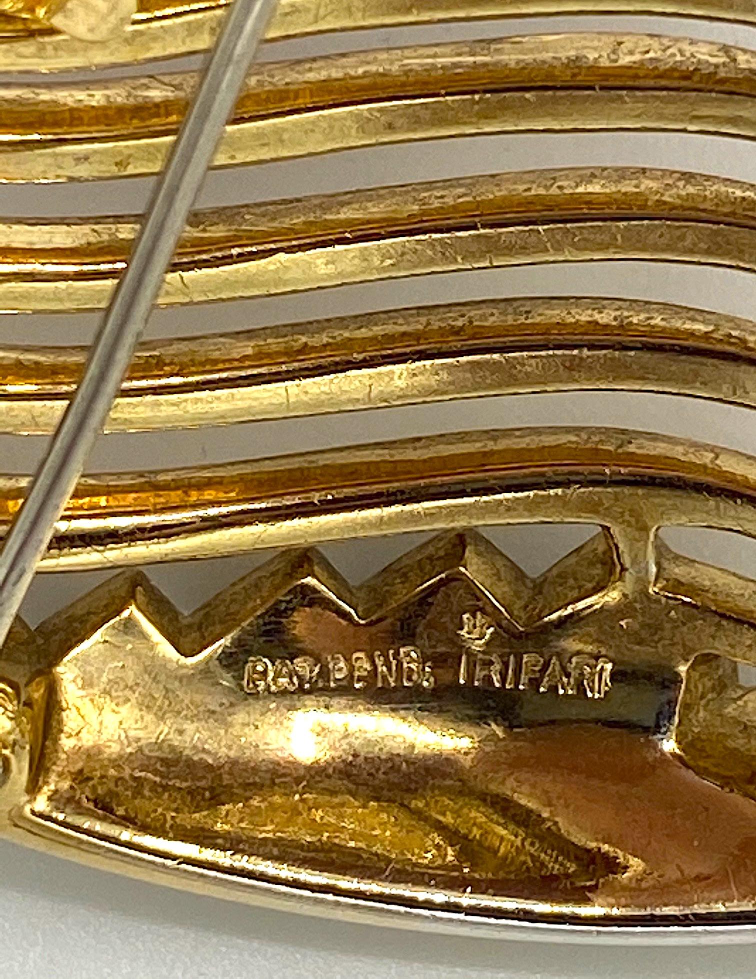 Trifari 1953 Gold Heart Brooch & Pendant 1