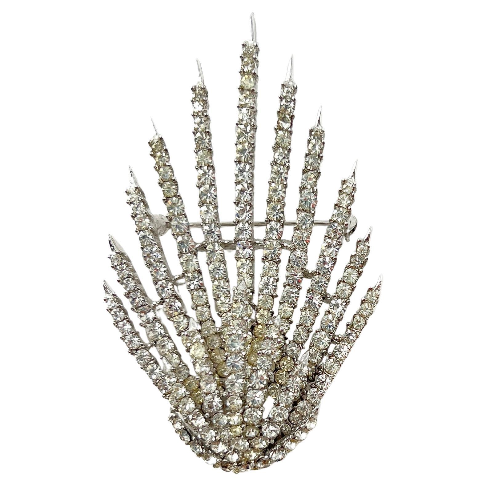 Trifari 1966 Vintage Rhinestone Starflight Collection Brooch