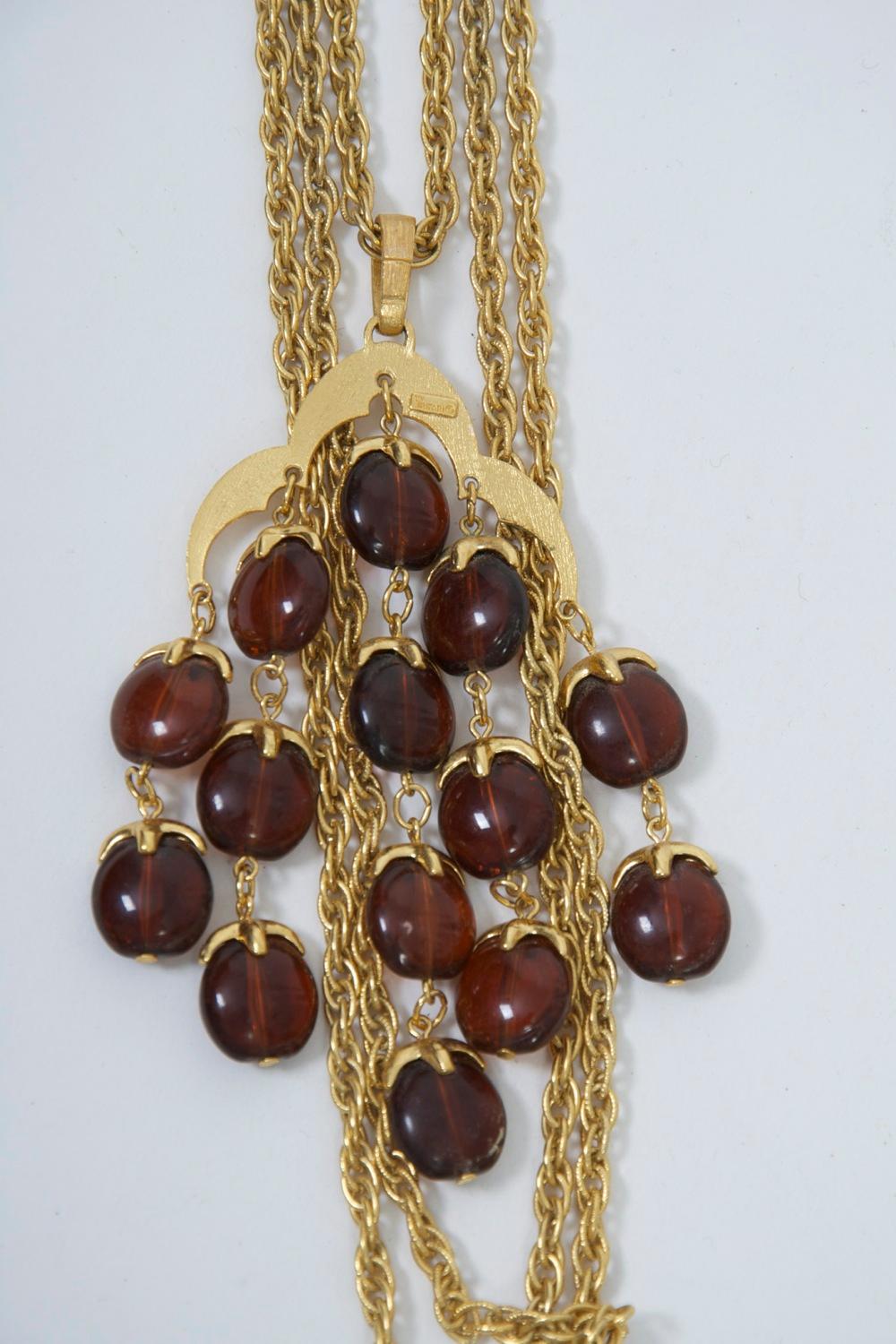 Trifari 1970s Necklace and Chandelier Earrings For Sale 2
