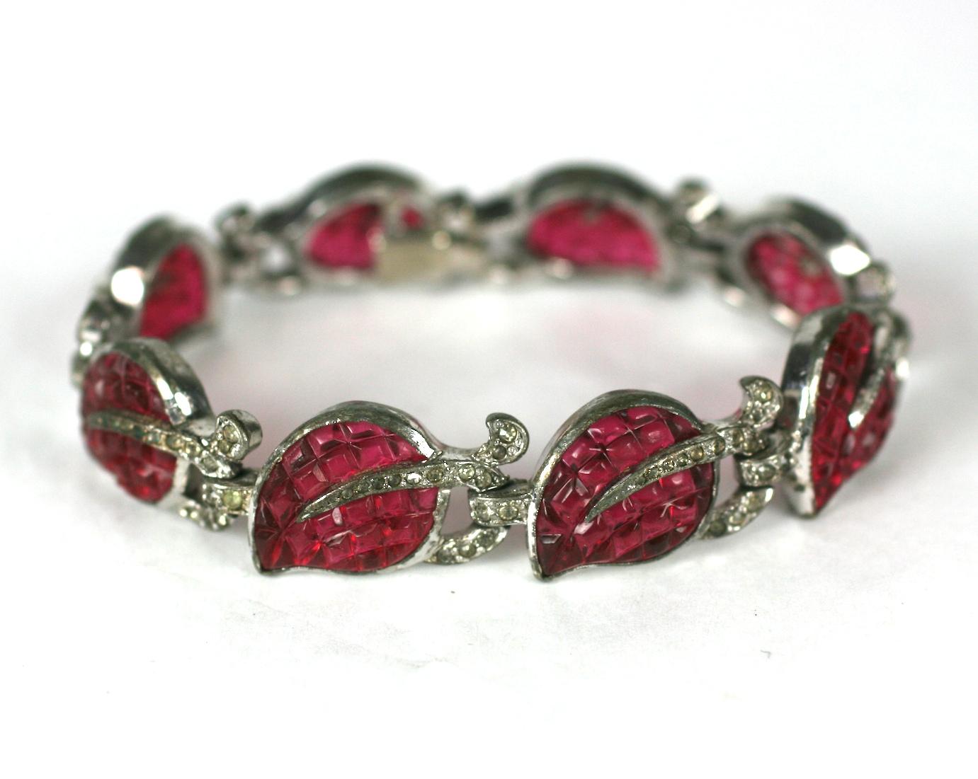 Trifari Alfred Philippe Pulsera de engaste invisible Corte redondo en venta